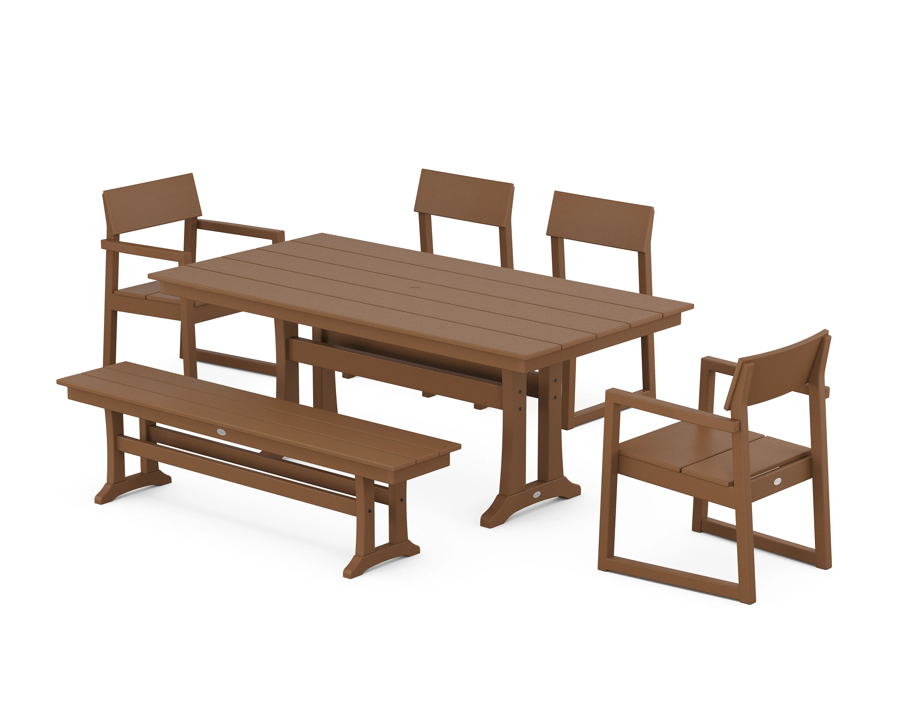 EDGE 6-Piece Farmhouse Dining Set With Trestle Legs - Image 4