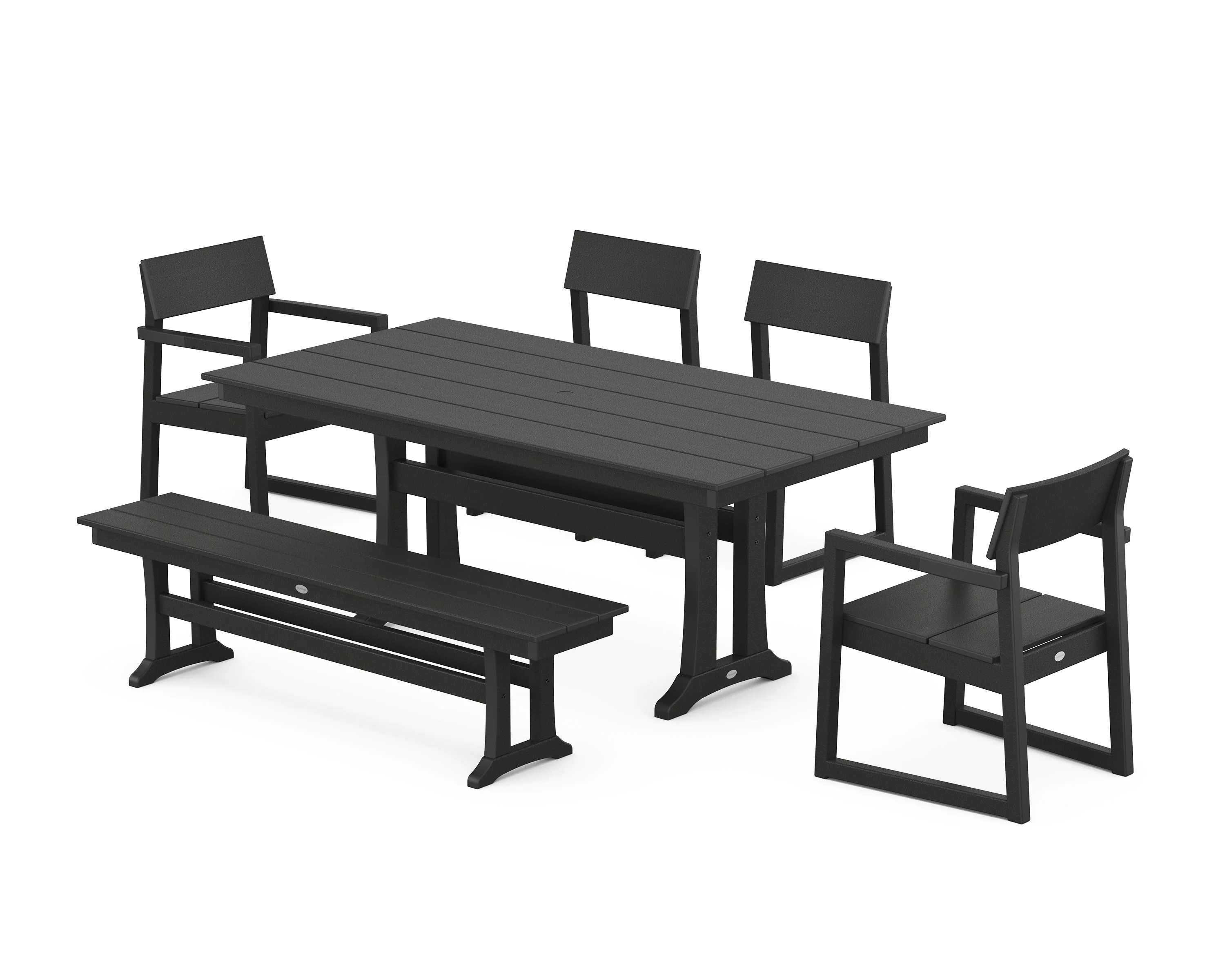 EDGE 6-Piece Farmhouse Dining Set With Trestle Legs - Image 7