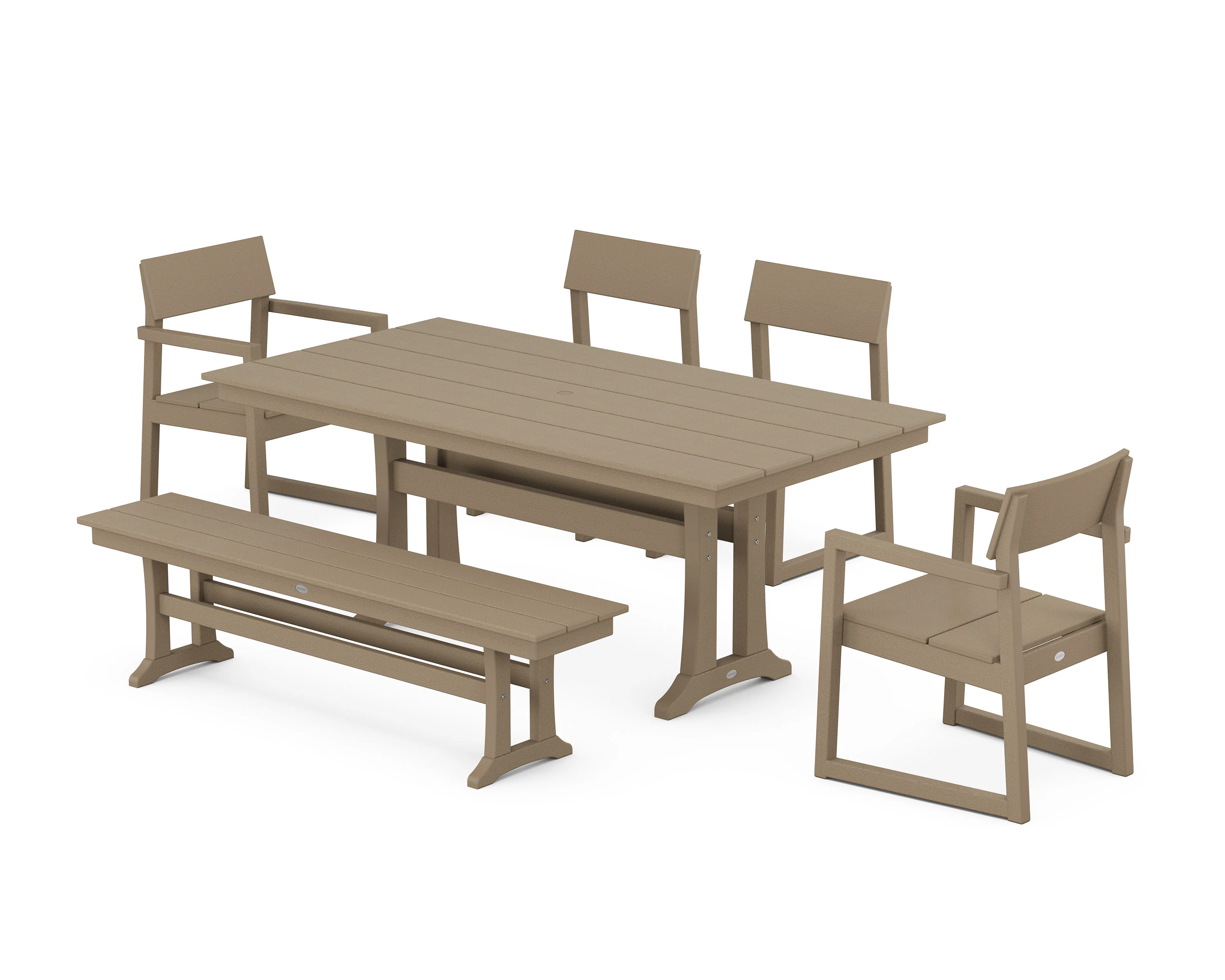 EDGE 6-Piece Farmhouse Dining Set With Trestle Legs - Image 8
