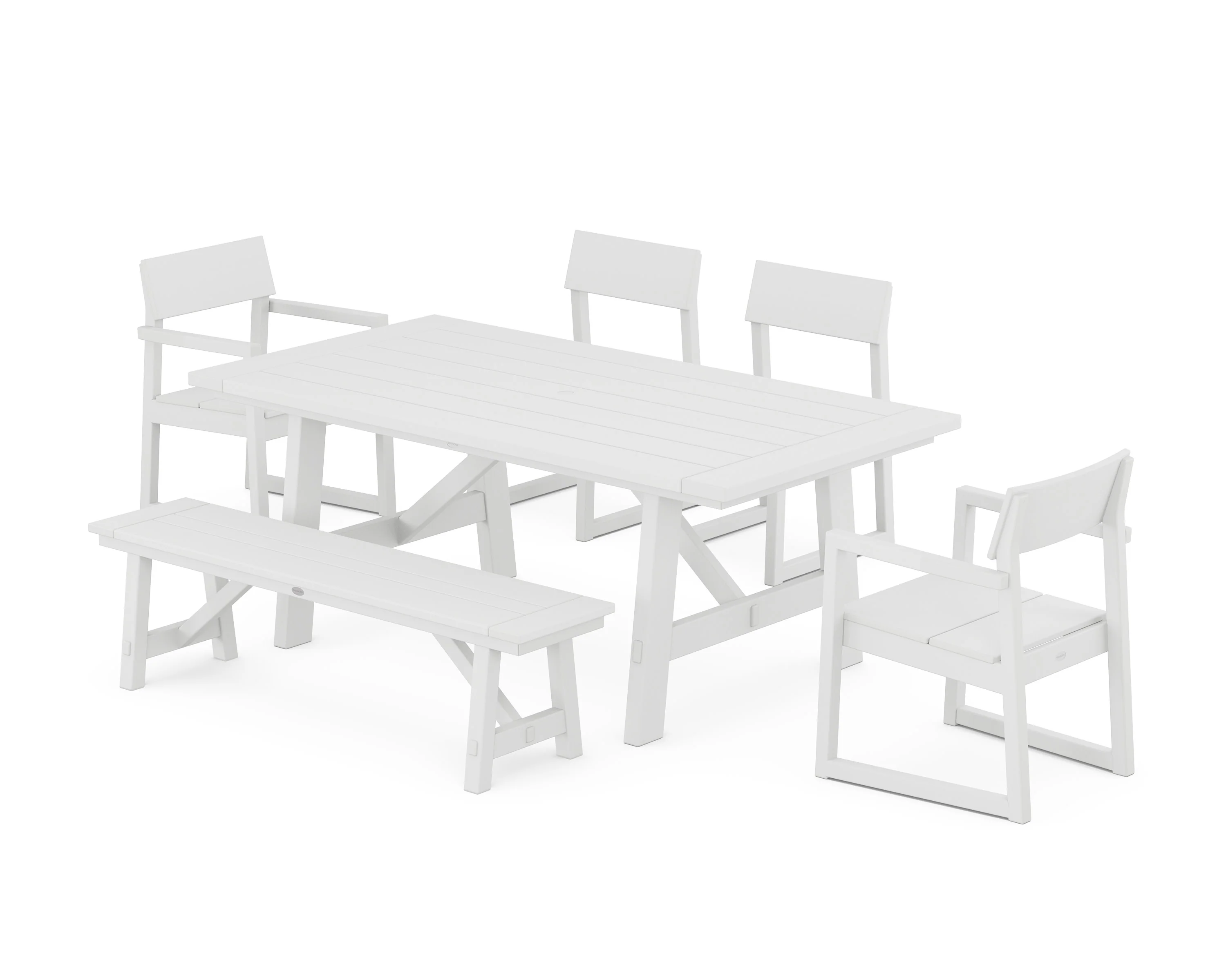 EDGE 6-Piece Rustic Farmhouse Dining Set with Bench - Image 10