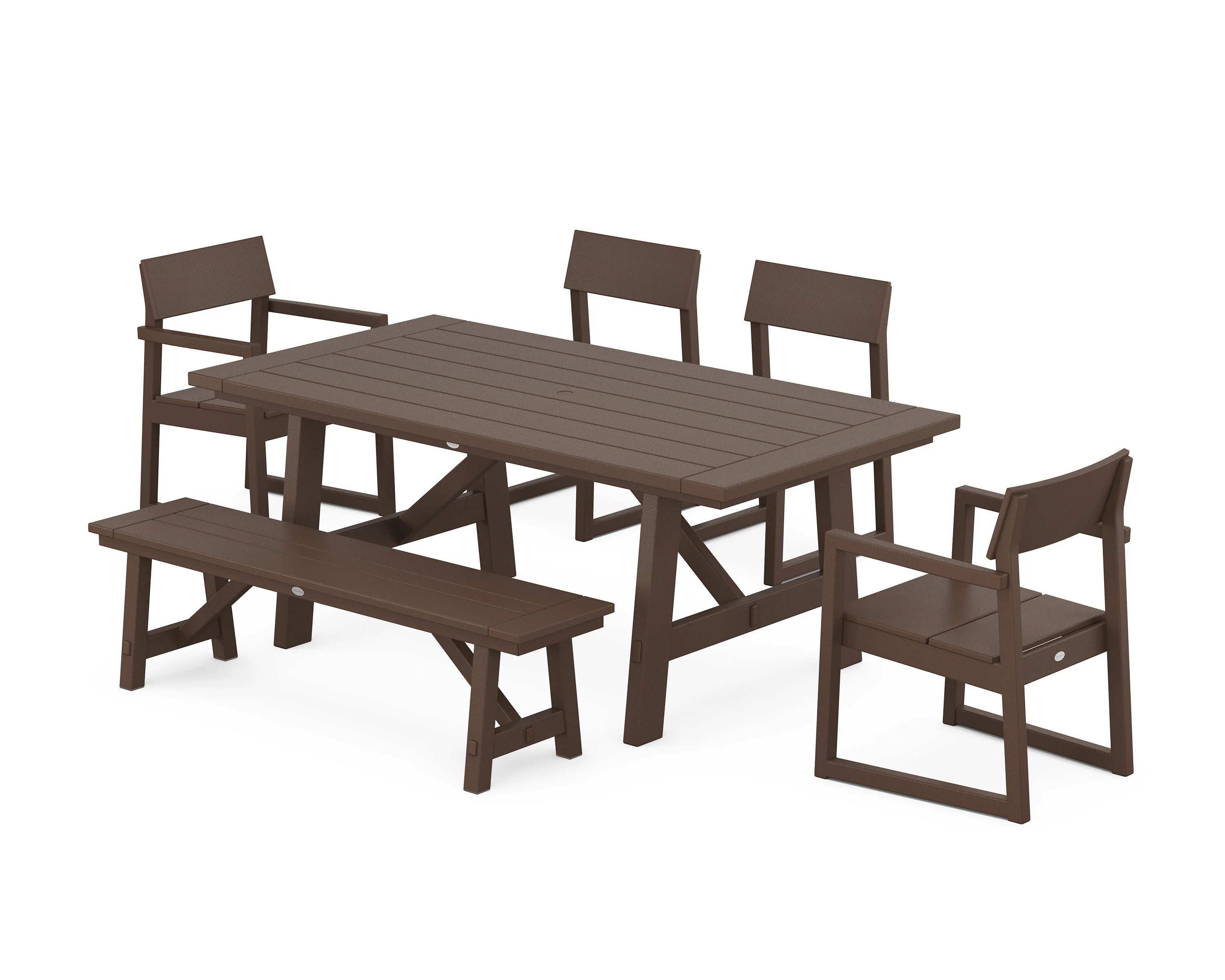 EDGE 6-Piece Rustic Farmhouse Dining Set with Bench - Image 12