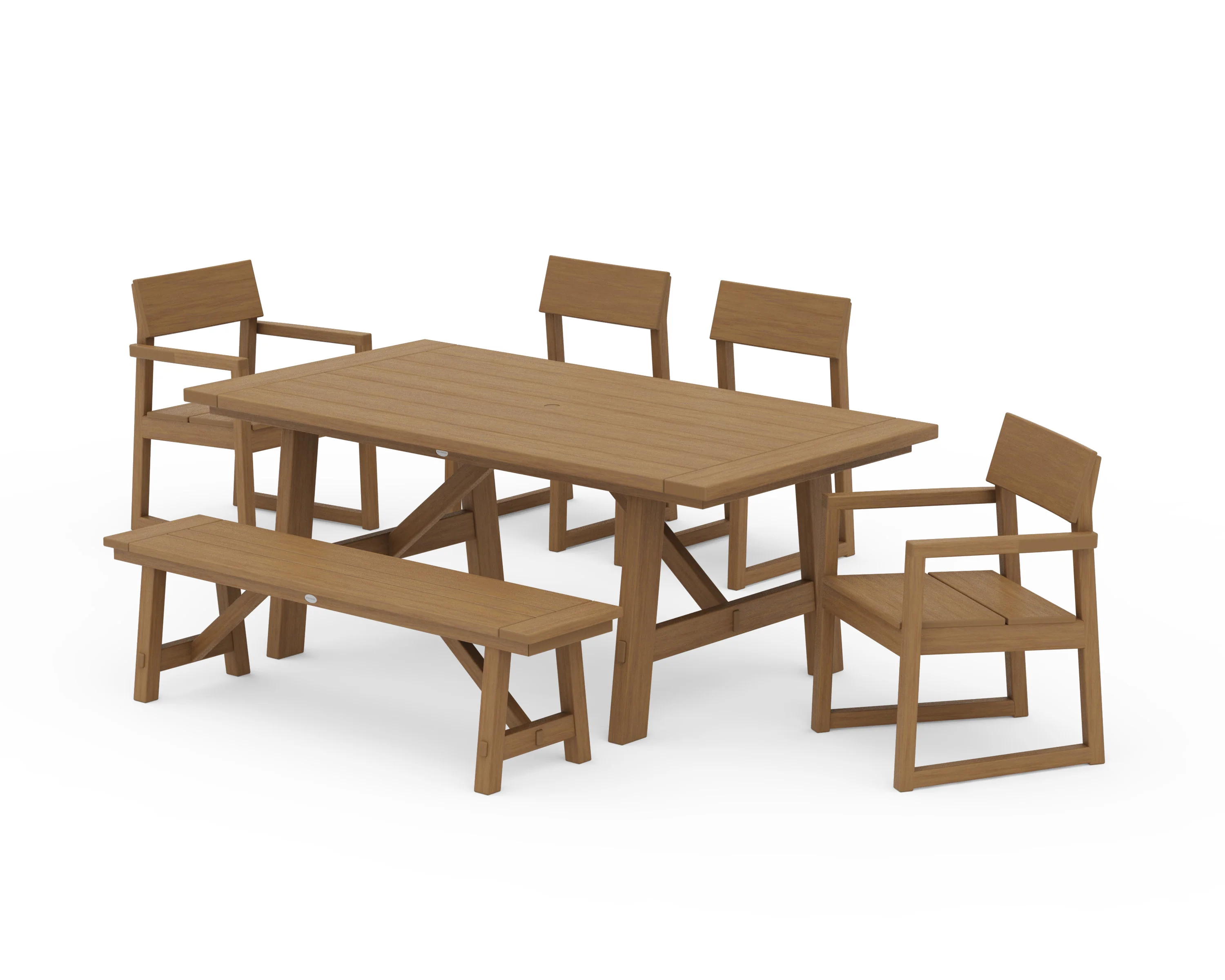 EDGE 6-Piece Rustic Farmhouse Dining Set with Bench - Image 15
