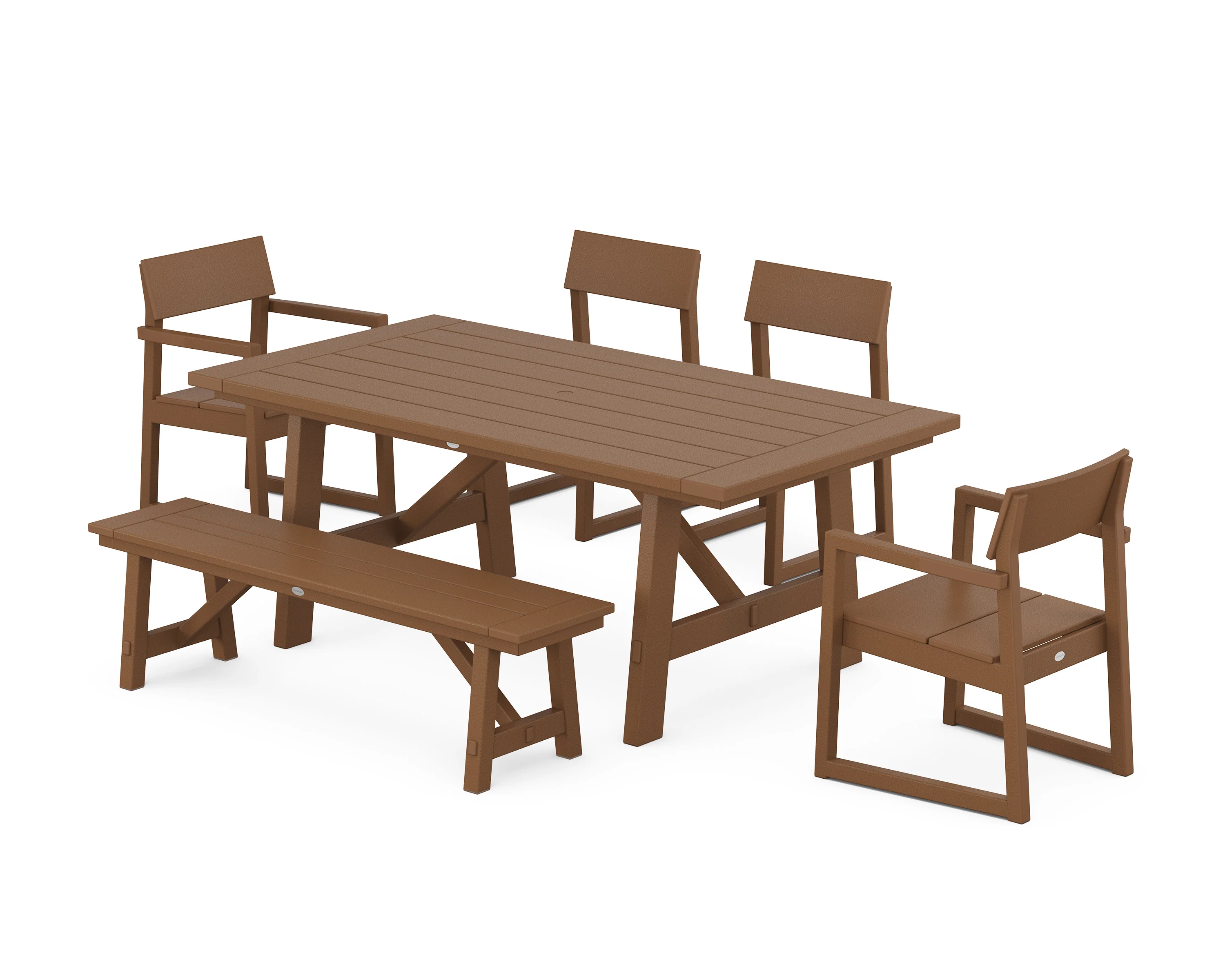EDGE 6-Piece Rustic Farmhouse Dining Set with Bench - Image 6