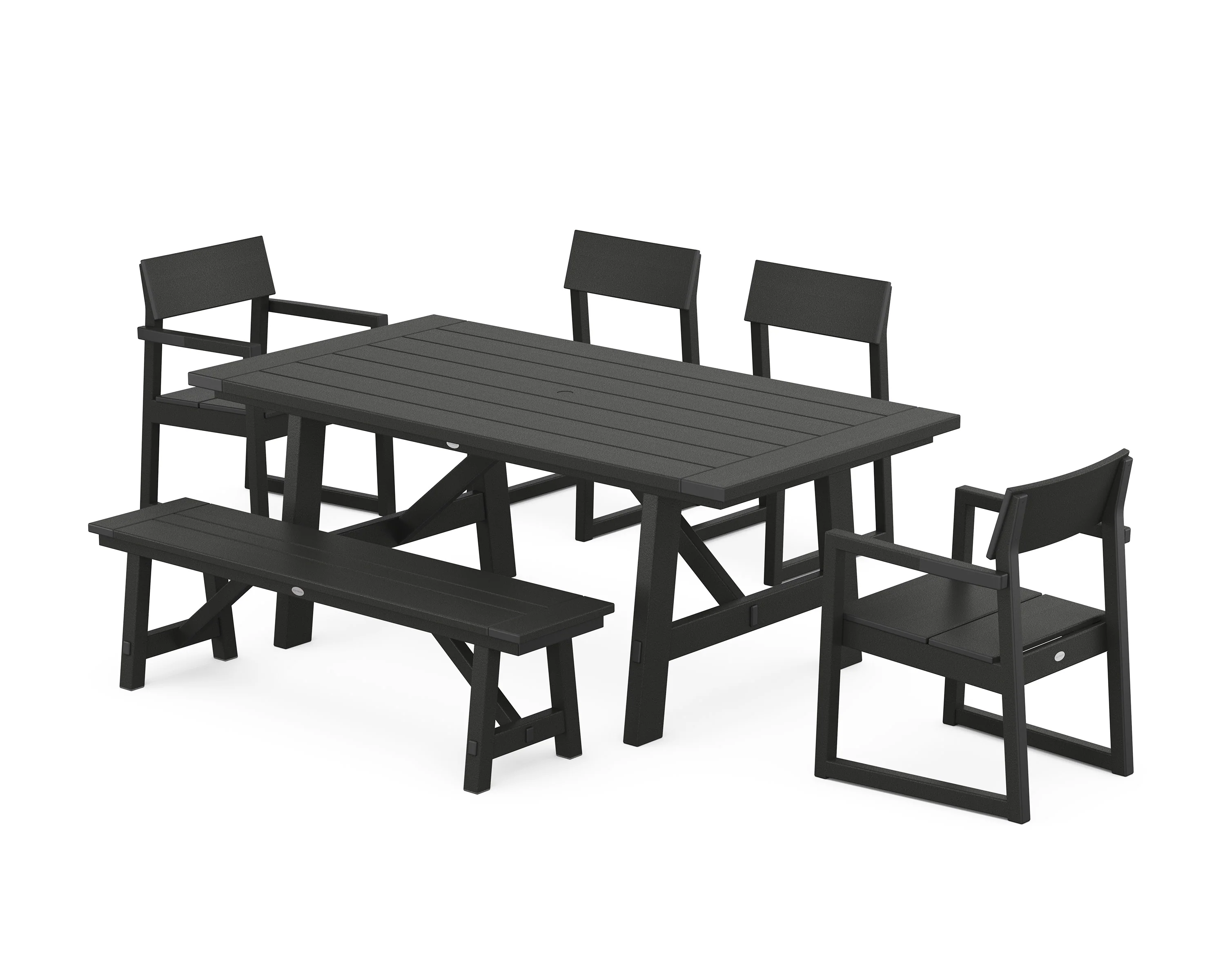 EDGE 6-Piece Rustic Farmhouse Dining Set with Bench - Image 8