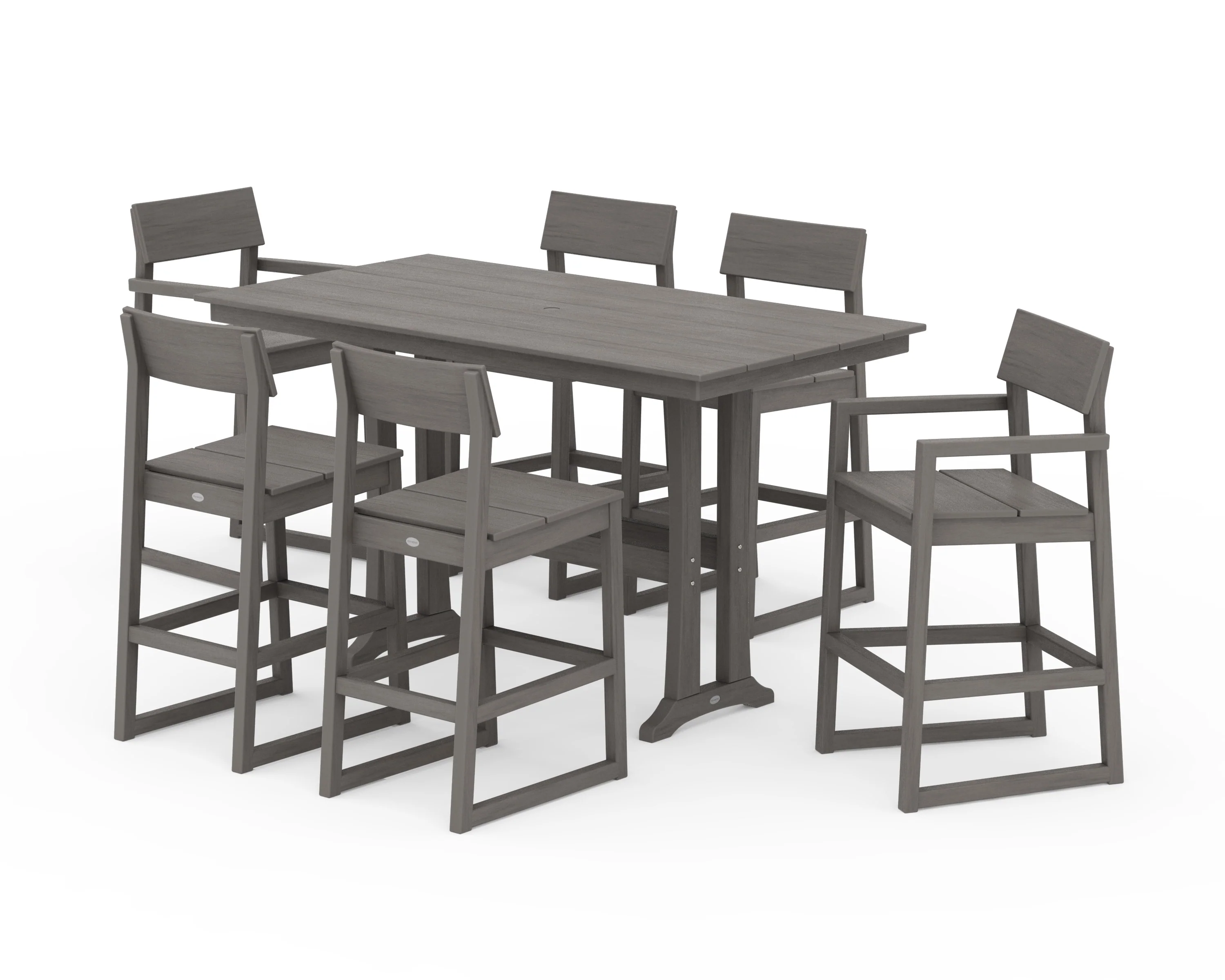 EDGE 7-Piece Farmhouse Bar Set with Trestle Legs - Image 12