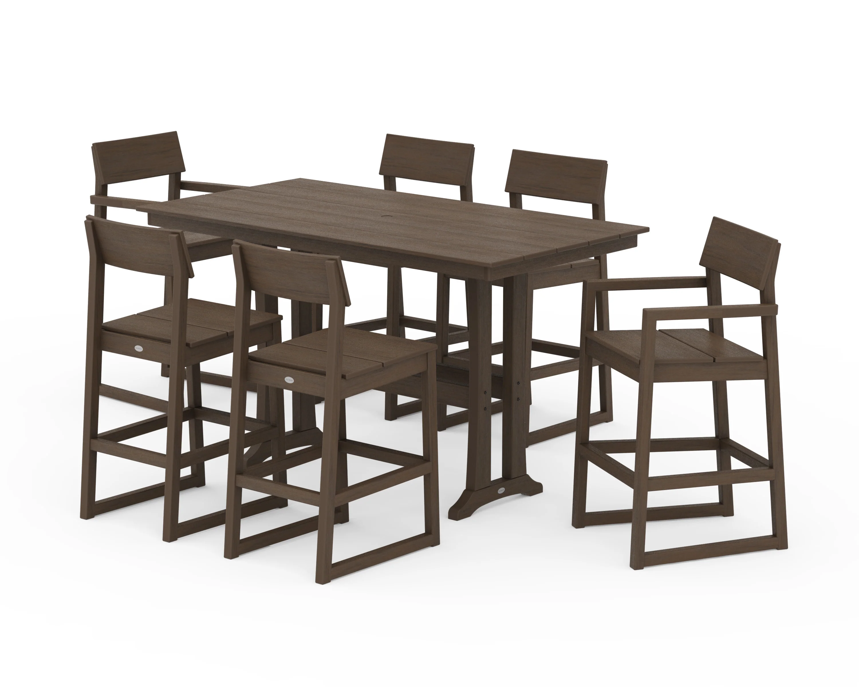 EDGE 7-Piece Farmhouse Bar Set with Trestle Legs - Image 13