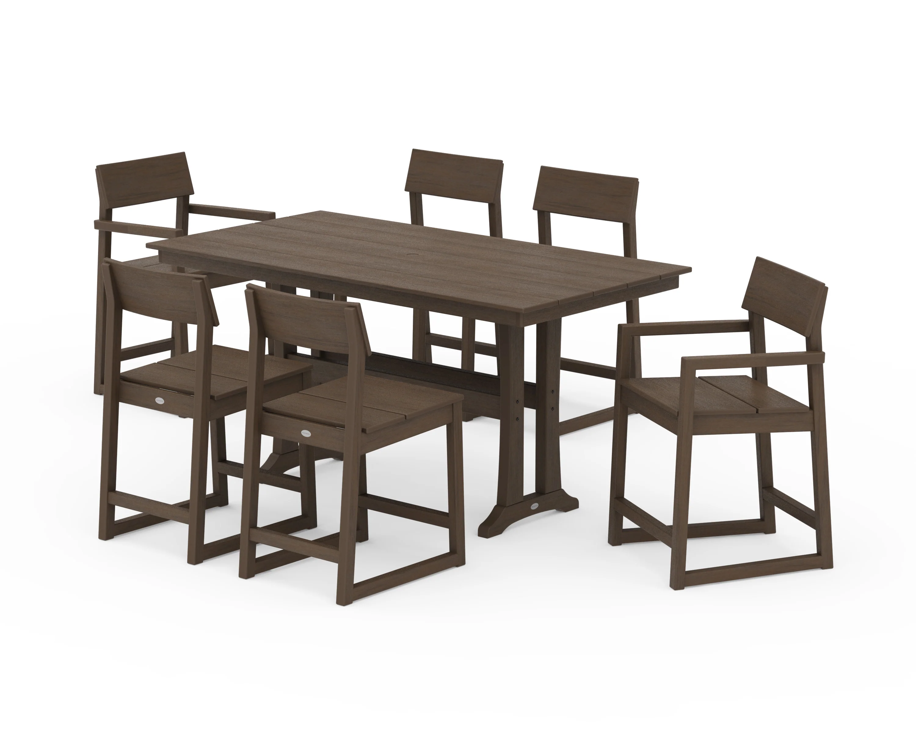 EDGE 7-Piece Farmhouse Counter Set with Trestle Legs - Image 13