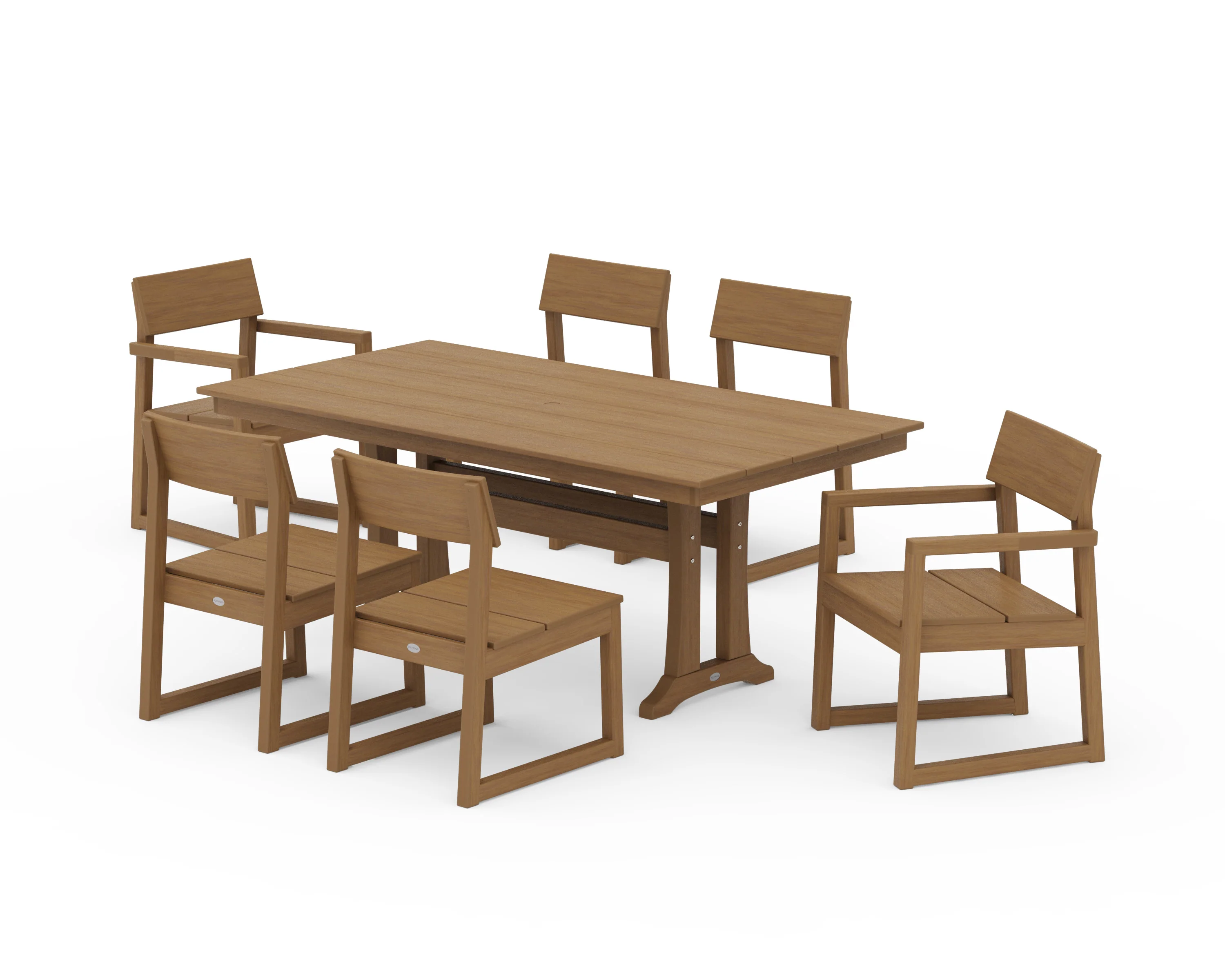 EDGE 7-Piece Farmhouse Trestle Dining Set - Image 15