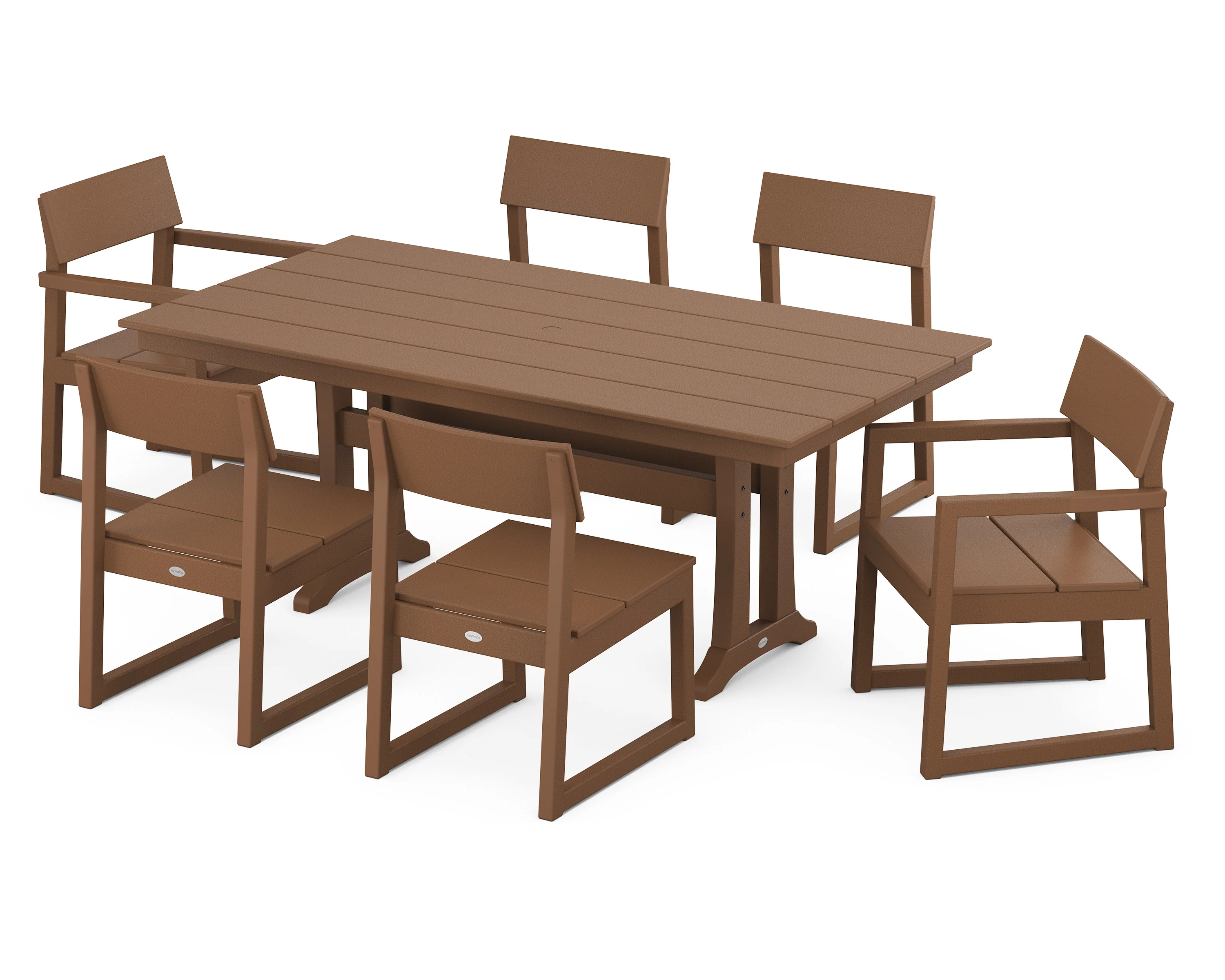 EDGE 7-Piece Farmhouse Trestle Dining Set - Image 6