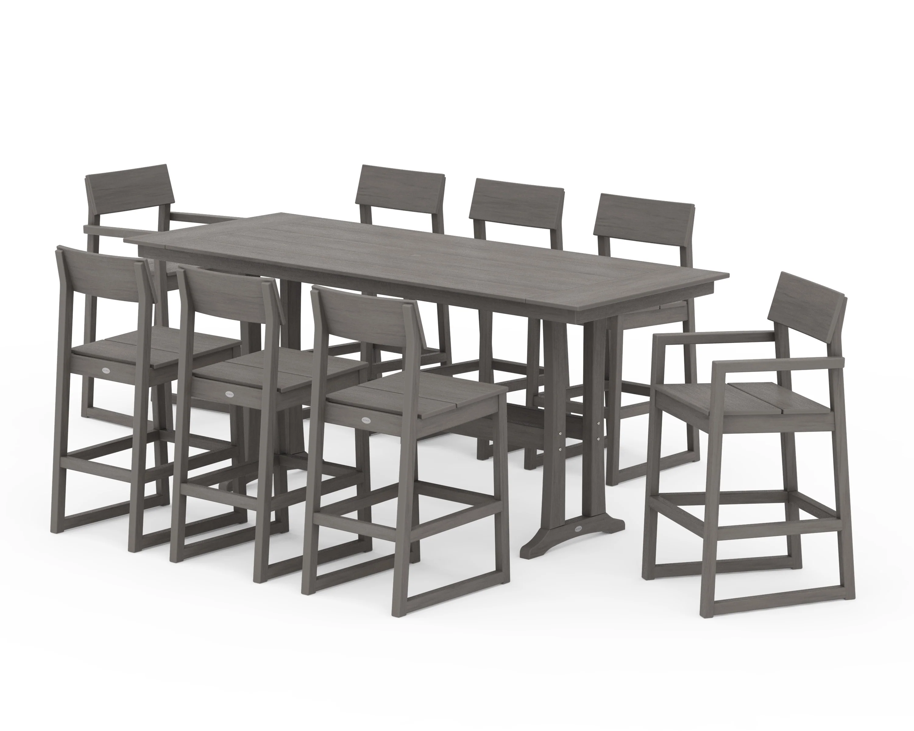 EDGE 9-Piece Farmhouse Bar Set with Trestle Legs - Image 12