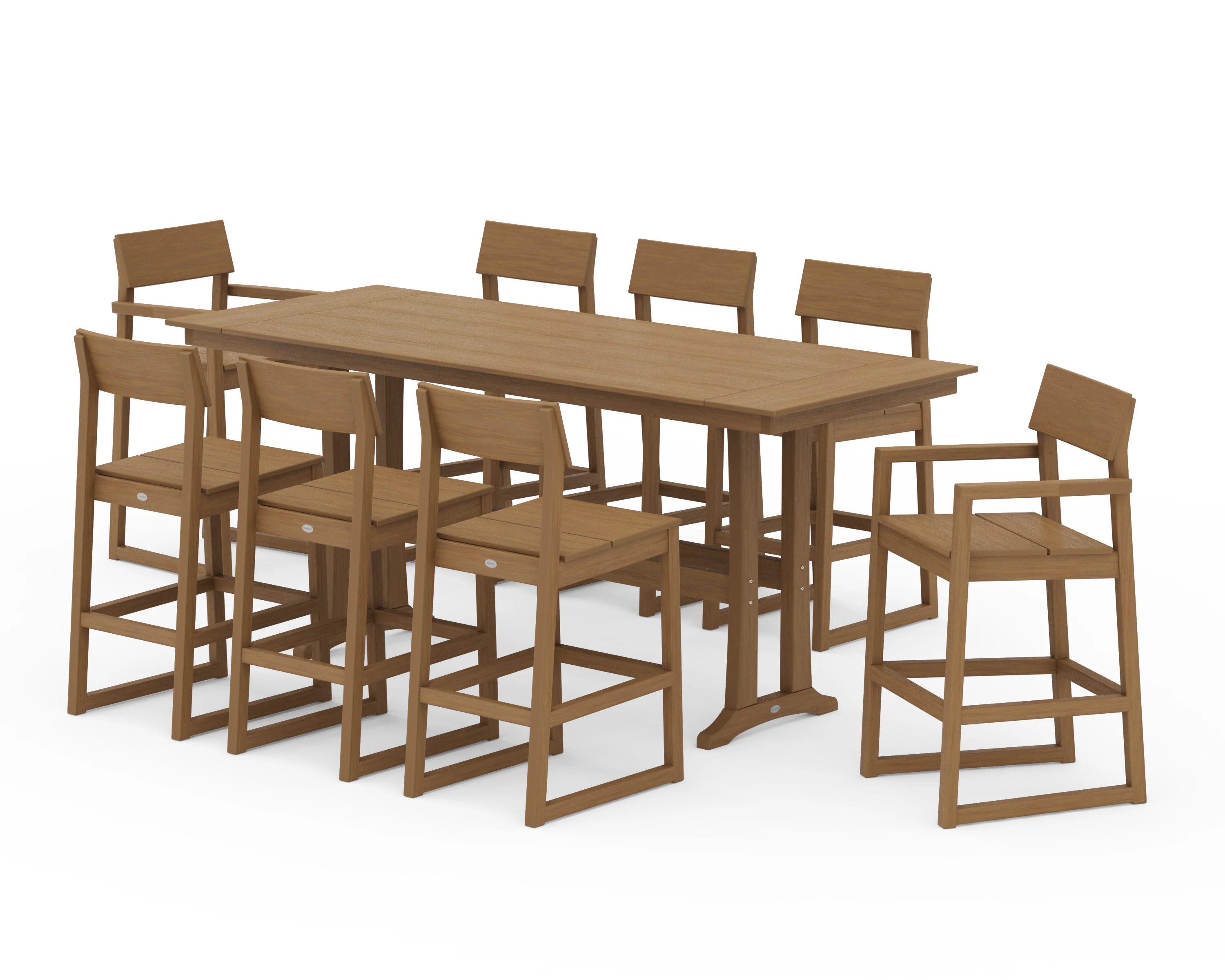 EDGE 9-Piece Farmhouse Bar Set with Trestle Legs - Image 14