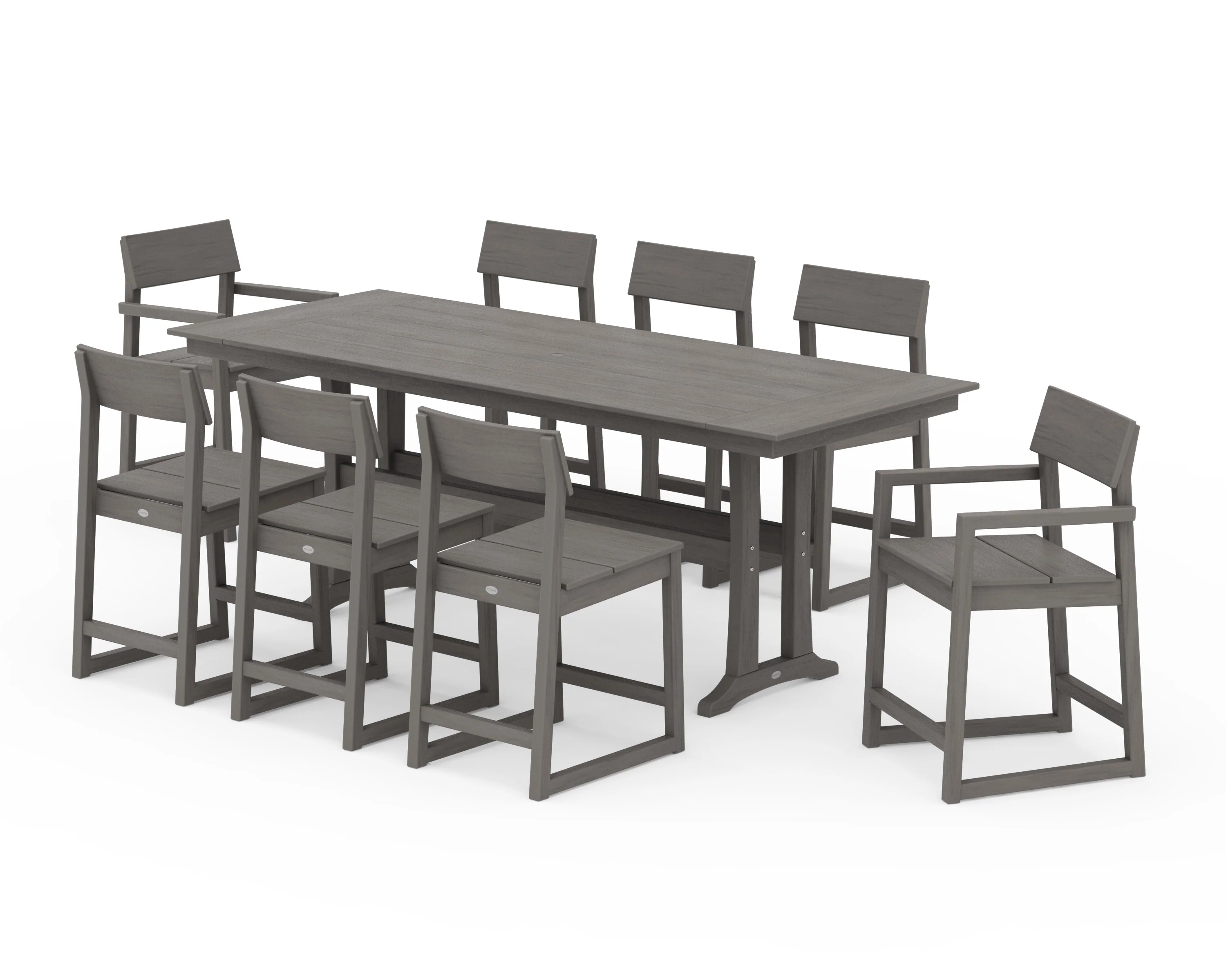 EDGE 9-Piece Farmhouse Counter Set with Trestle Legs - Image 12