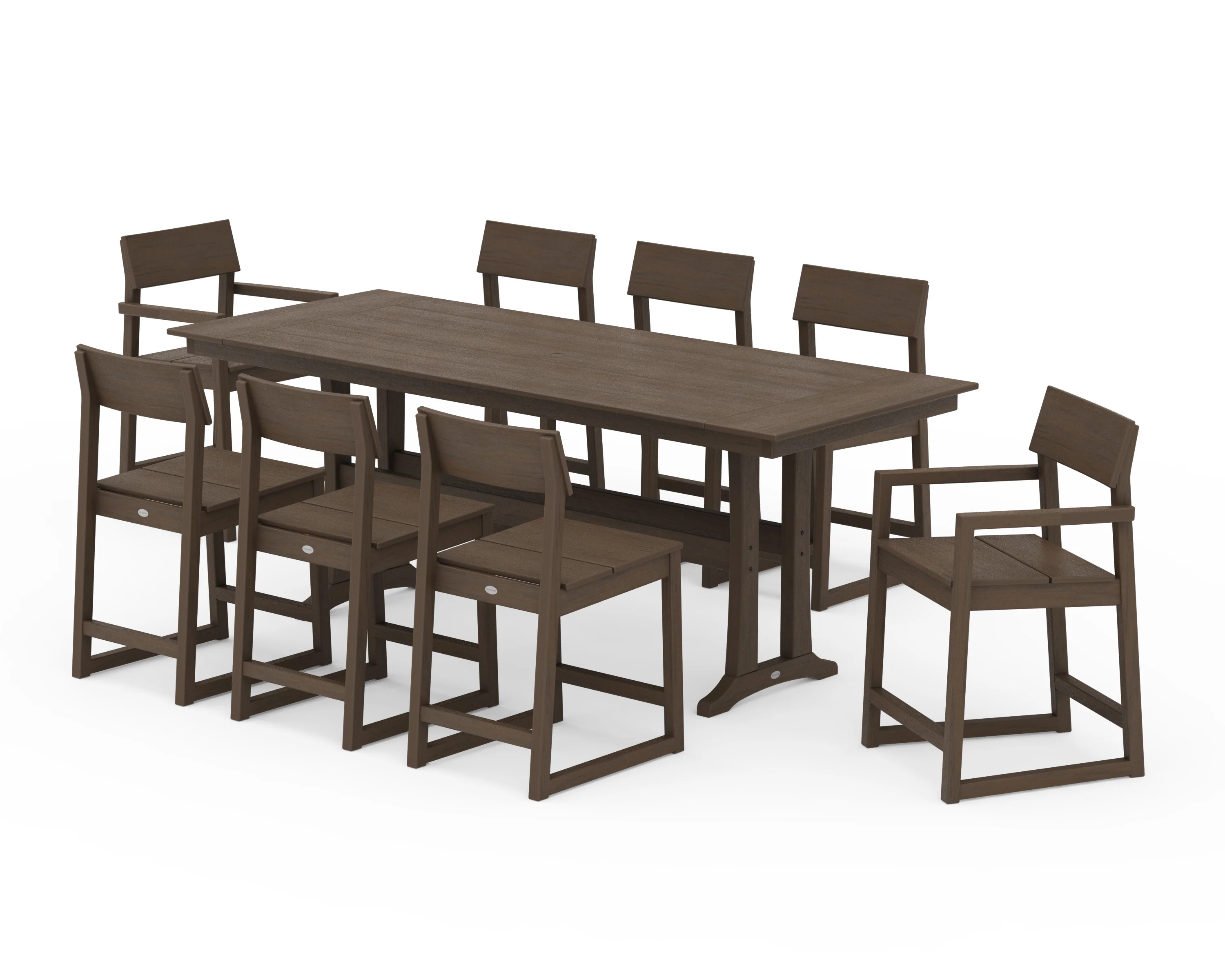 EDGE 9-Piece Farmhouse Counter Set with Trestle Legs - Image 13
