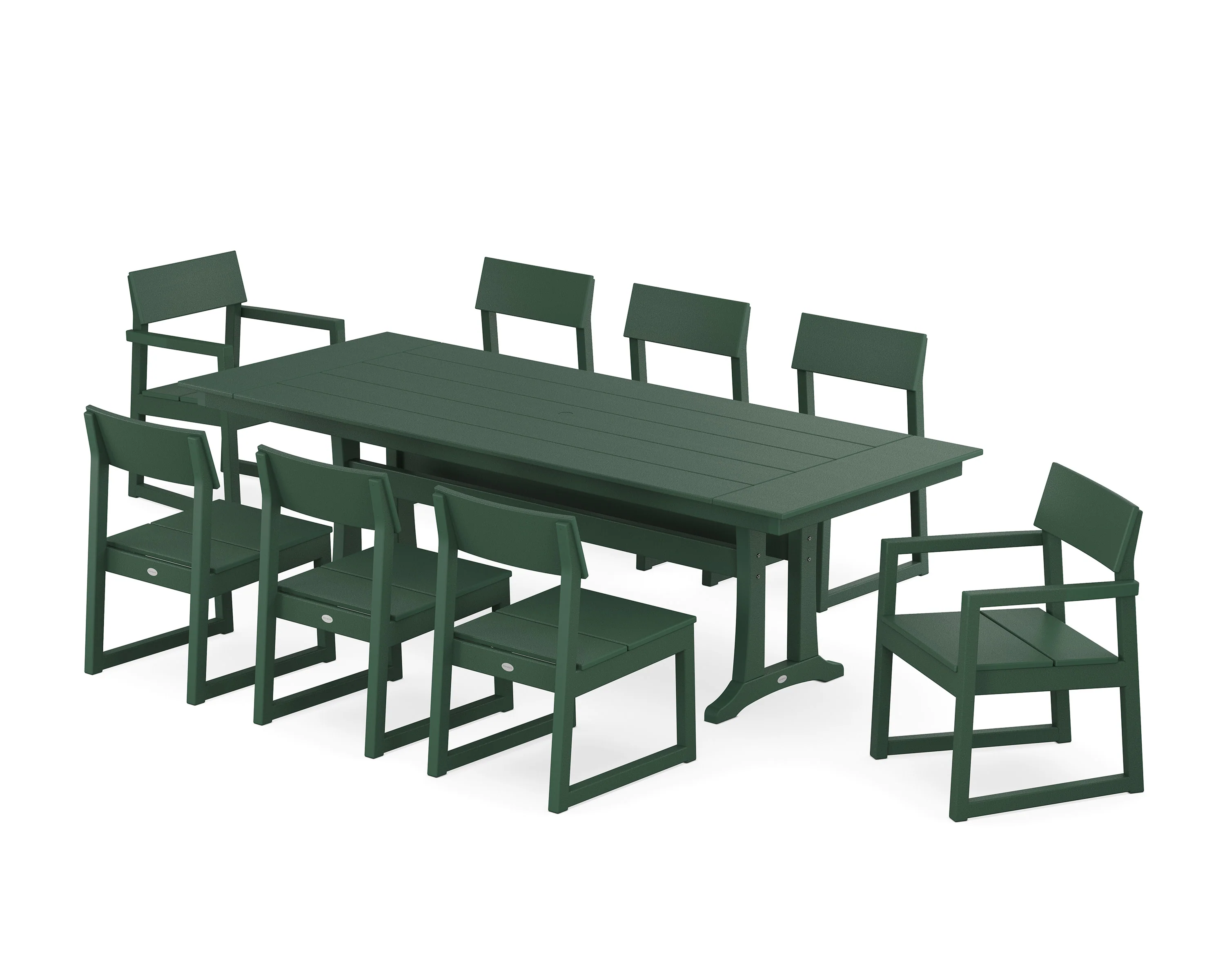 EDGE 9-Piece Farmhouse Dining Set with Trestle Legs - Image 10