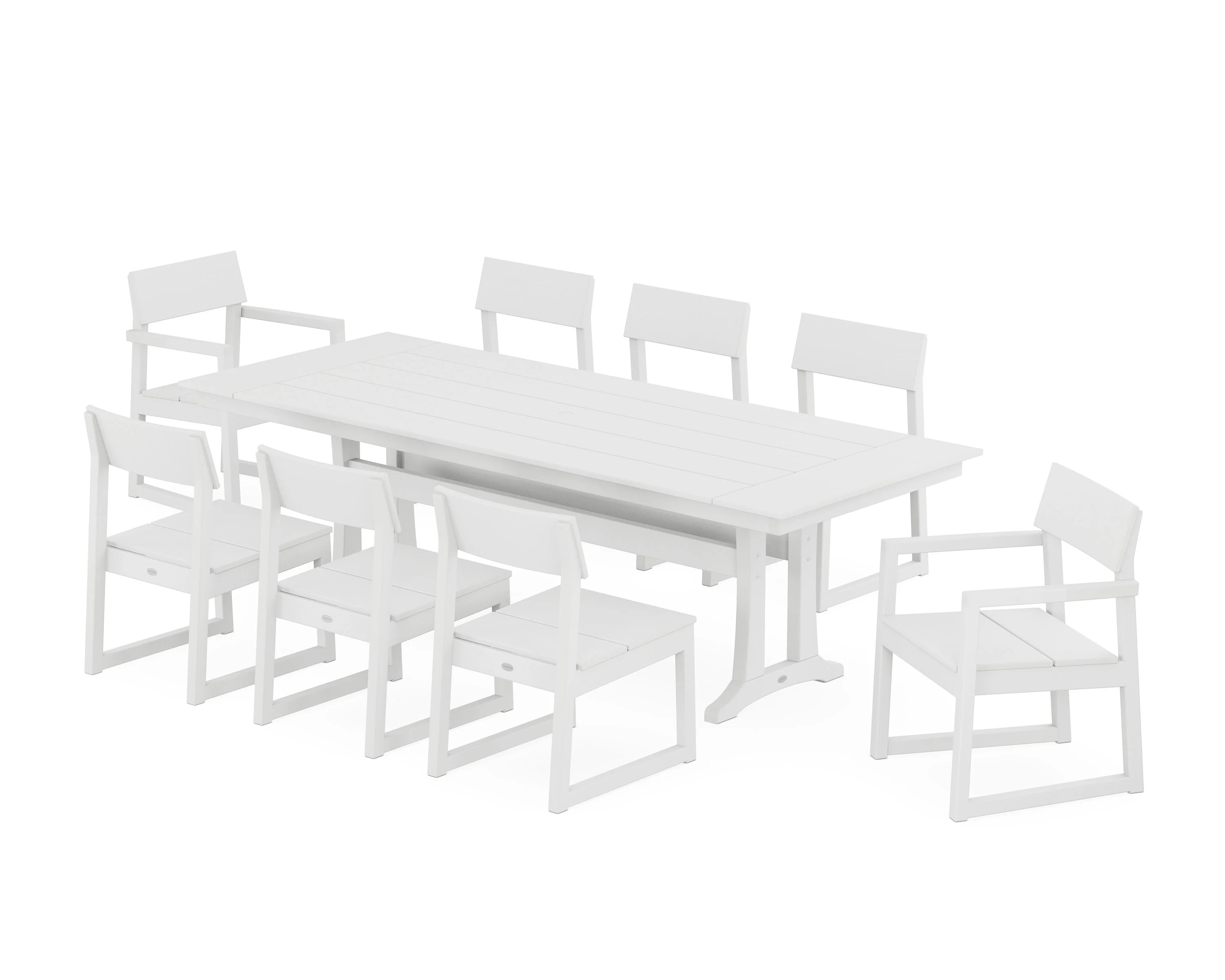 EDGE 9-Piece Farmhouse Dining Set with Trestle Legs - Image 11