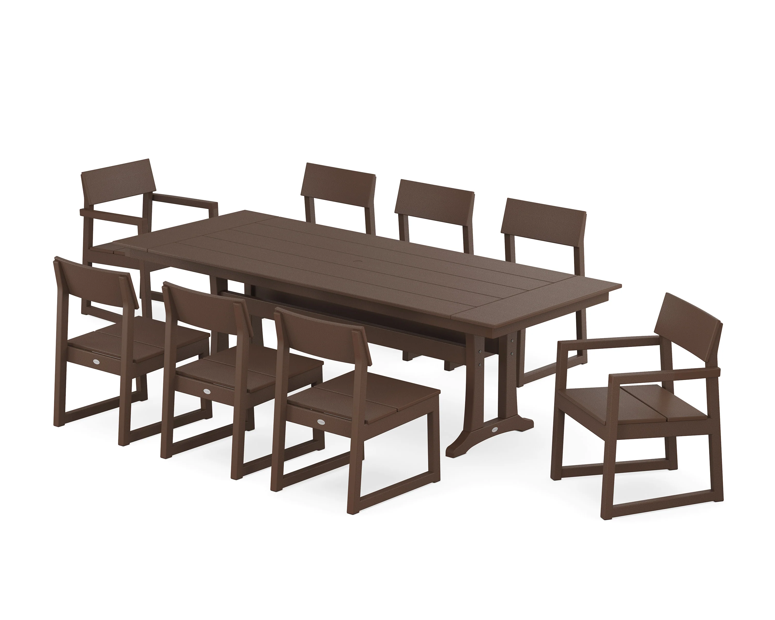 EDGE 9-Piece Farmhouse Dining Set with Trestle Legs - Image 12