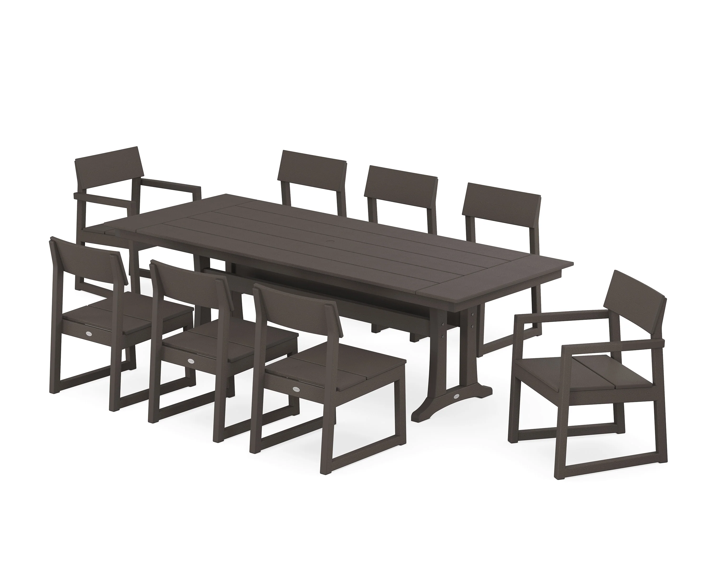 EDGE 9-Piece Farmhouse Dining Set with Trestle Legs - Image 13