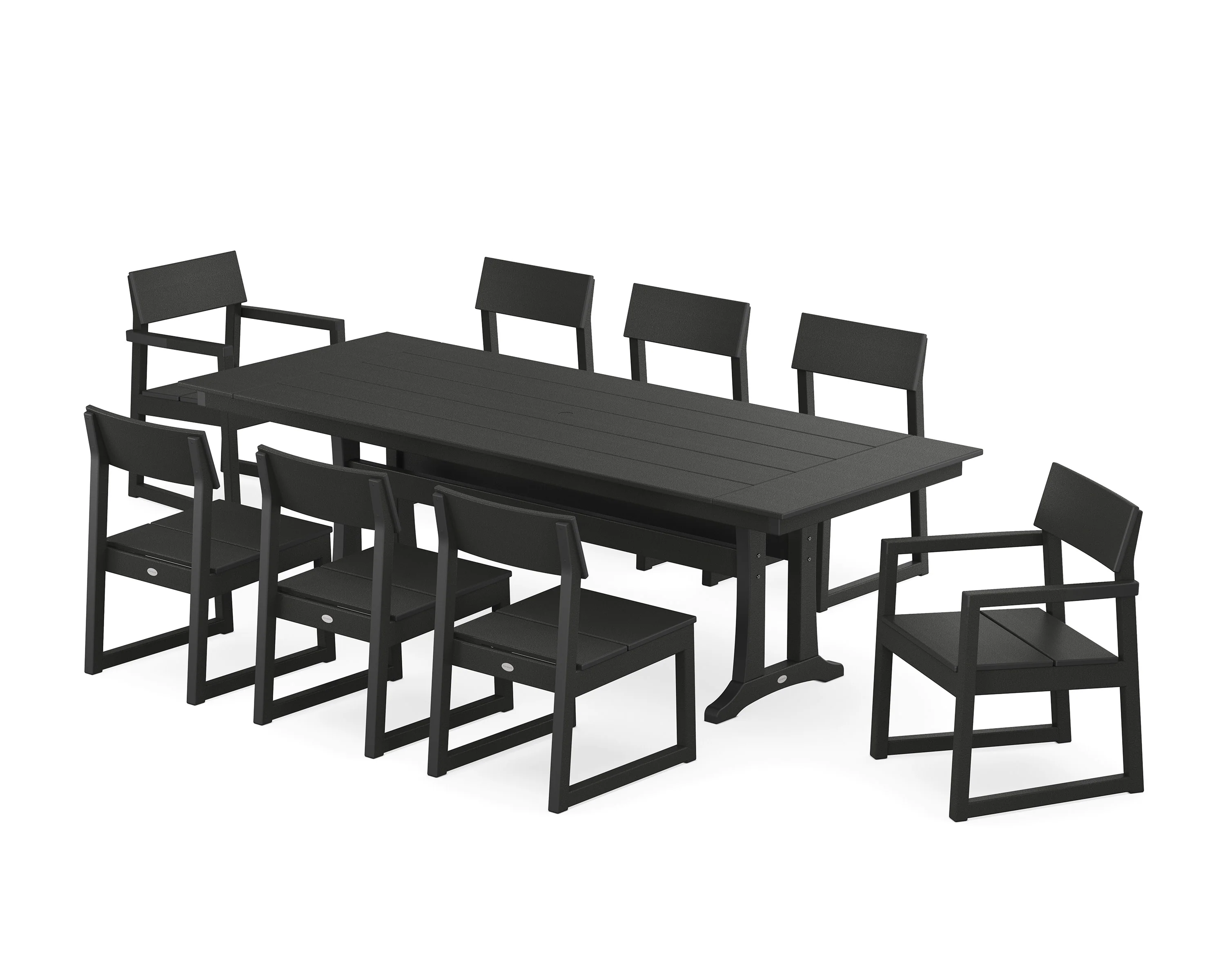 EDGE 9-Piece Farmhouse Dining Set with Trestle Legs - Image 14