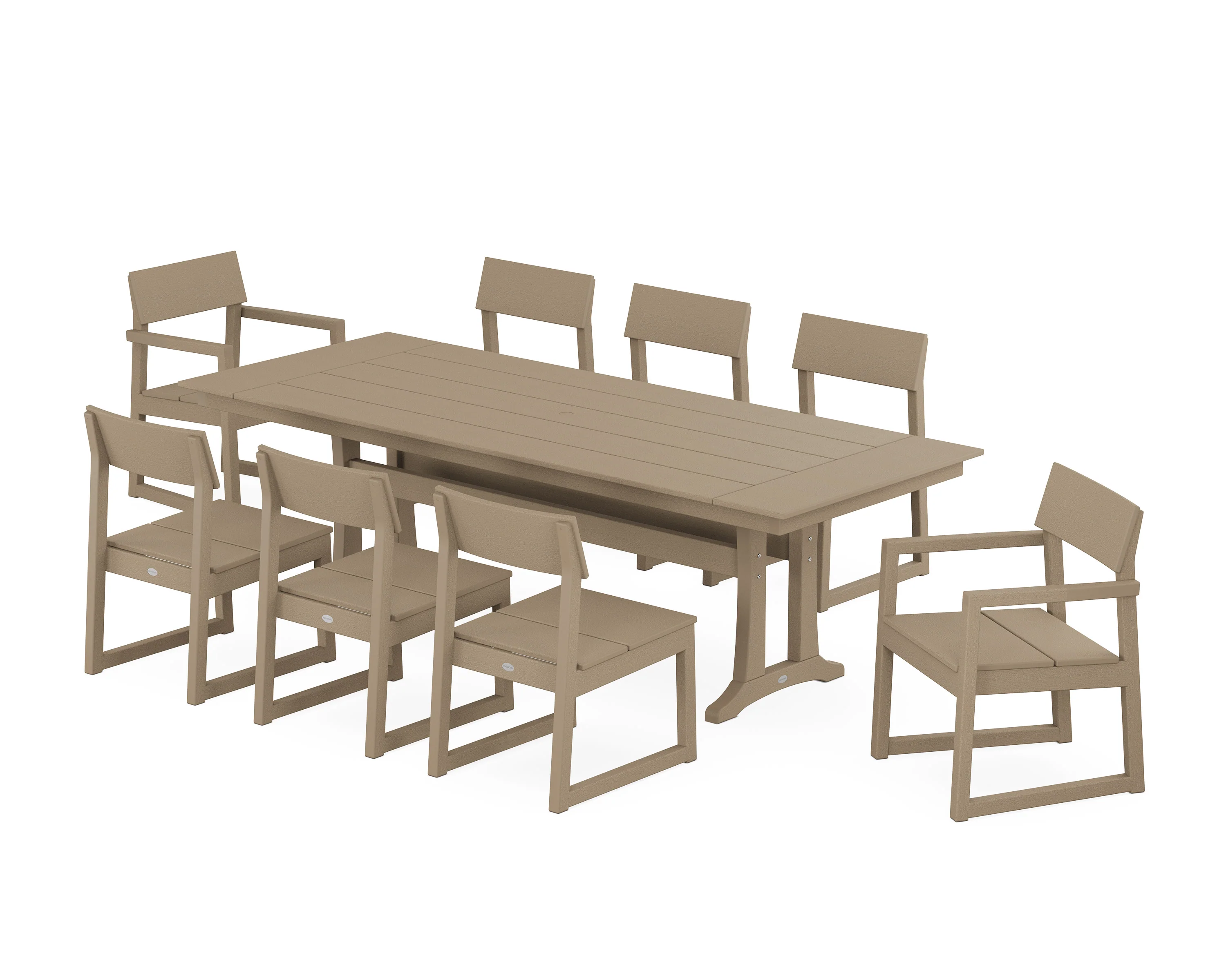 EDGE 9-Piece Farmhouse Dining Set with Trestle Legs - Image 15