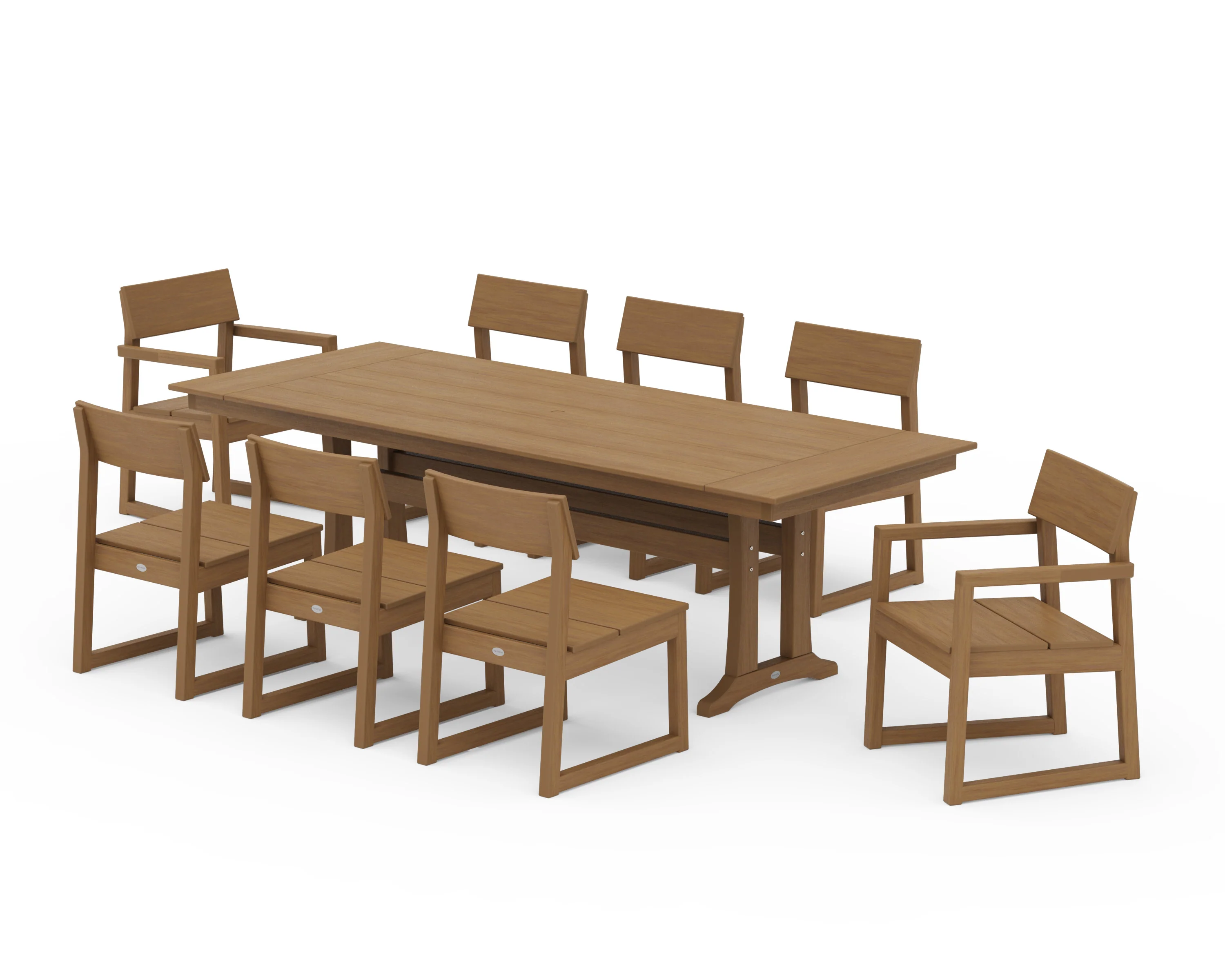 EDGE 9-Piece Farmhouse Dining Set with Trestle Legs - Image 18