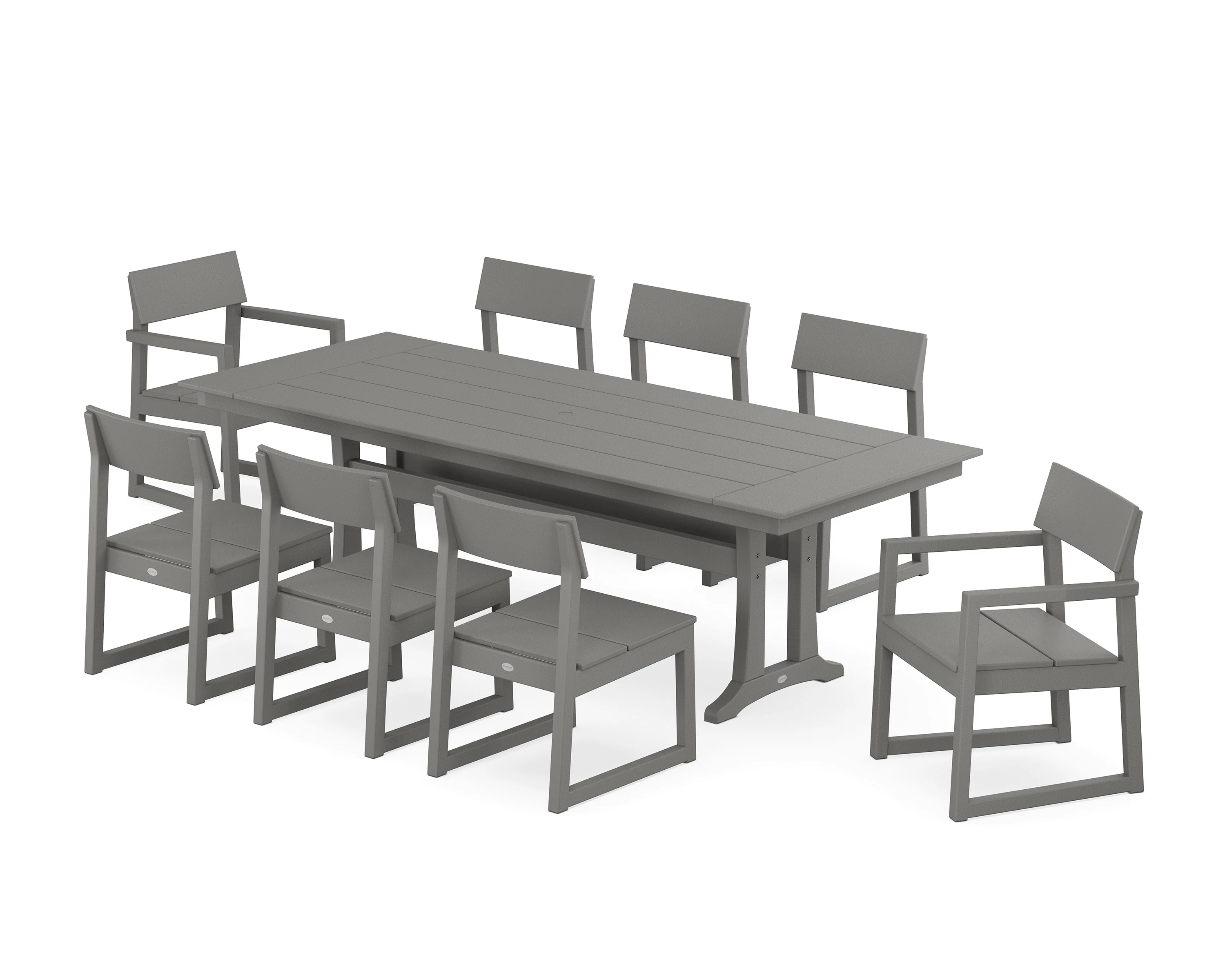 EDGE 9-Piece Farmhouse Dining Set with Trestle Legs - Image 19