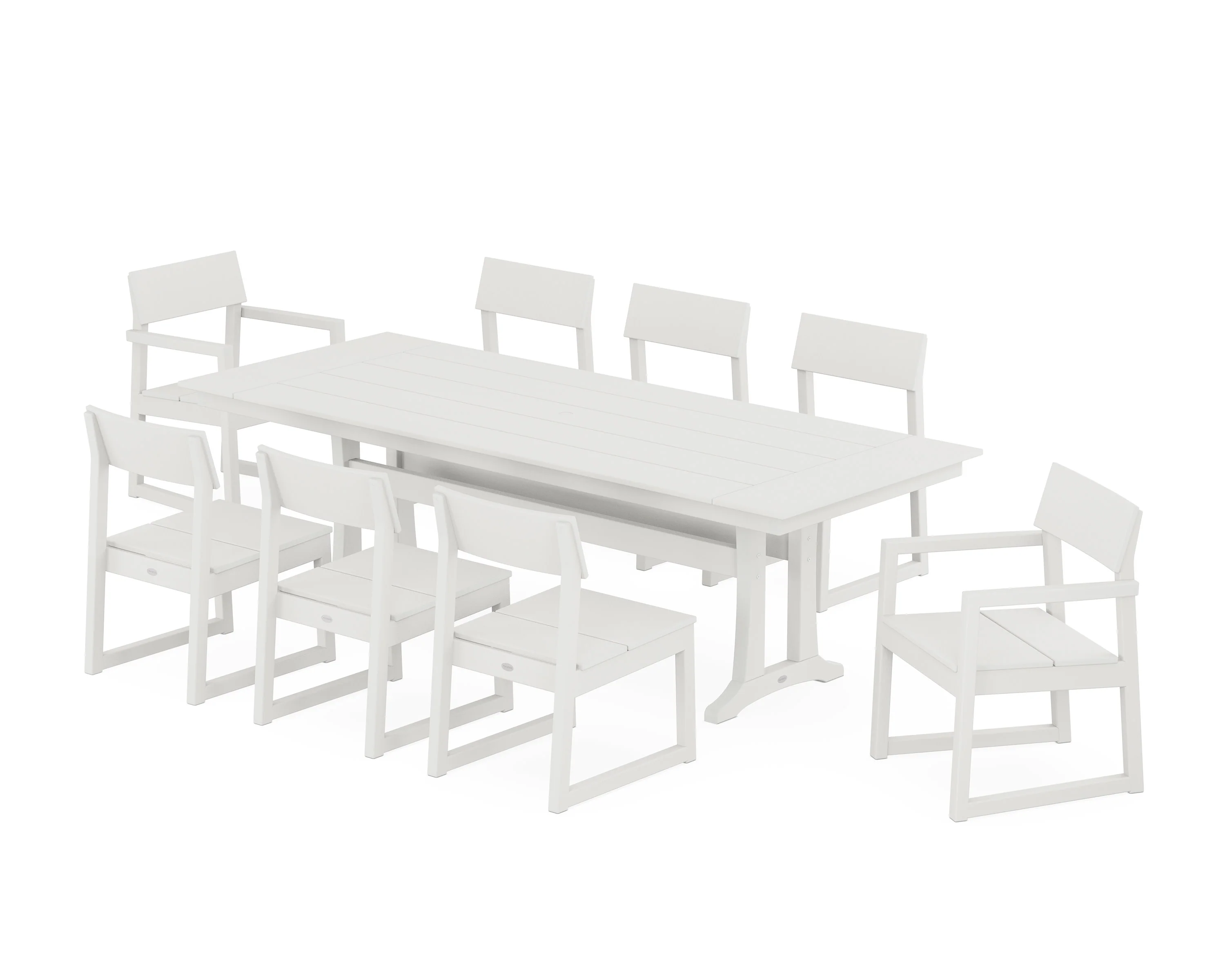 EDGE 9-Piece Farmhouse Dining Set with Trestle Legs - Image 8