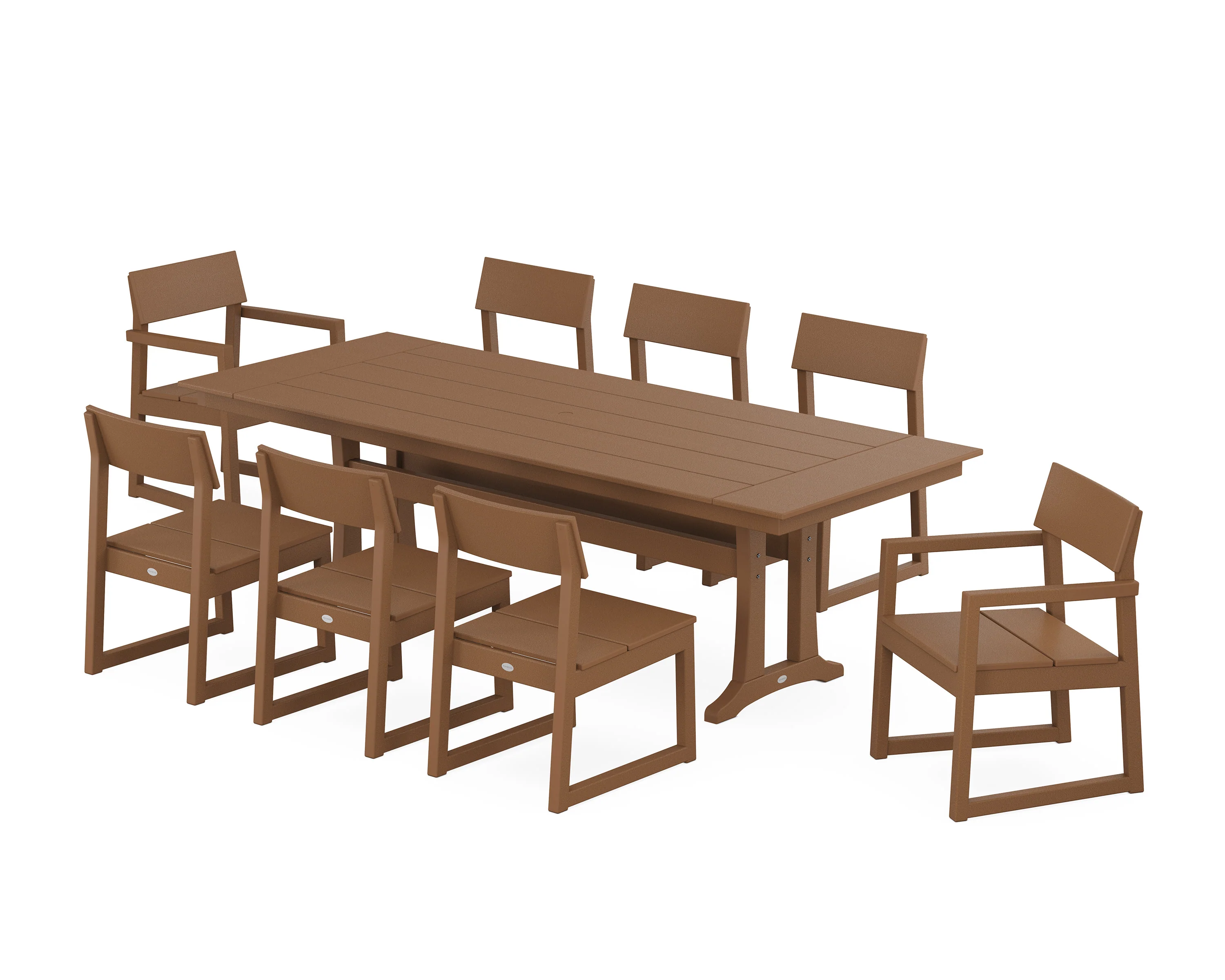 EDGE 9-Piece Farmhouse Dining Set with Trestle Legs - Image 9