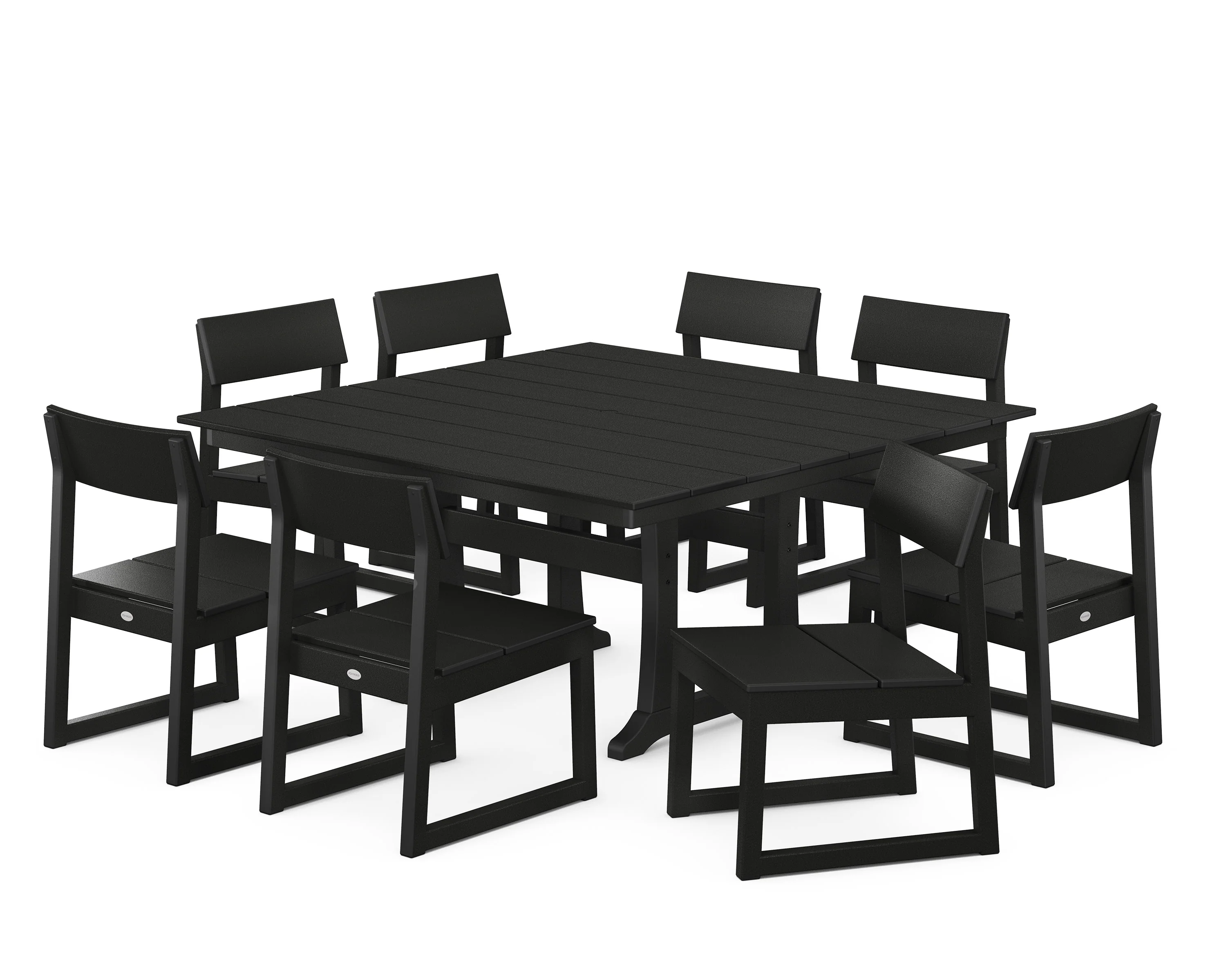 EDGE 9-Piece Farmhouse Trestle Dining Set - Image 10