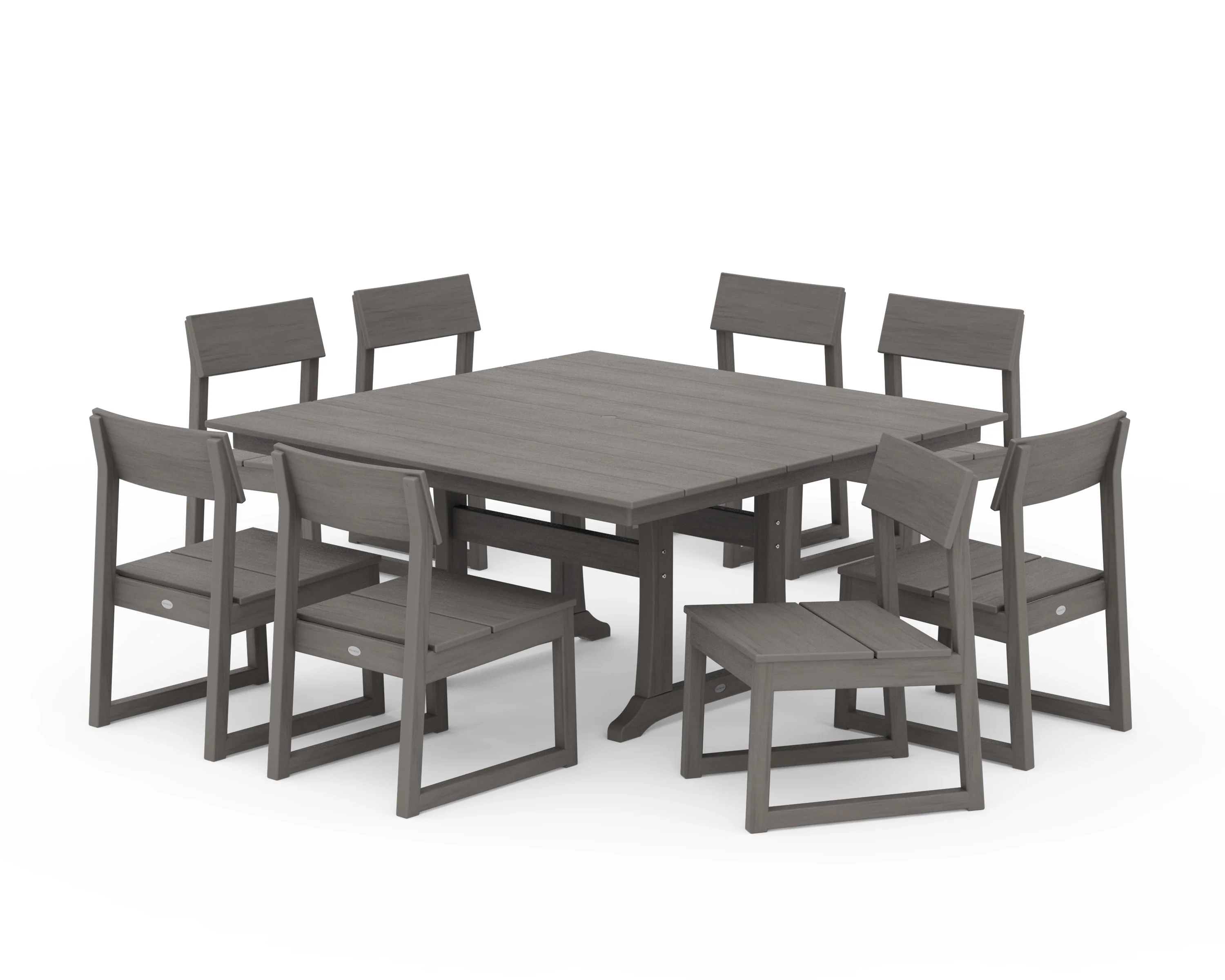 EDGE 9-Piece Farmhouse Trestle Dining Set - Image 12