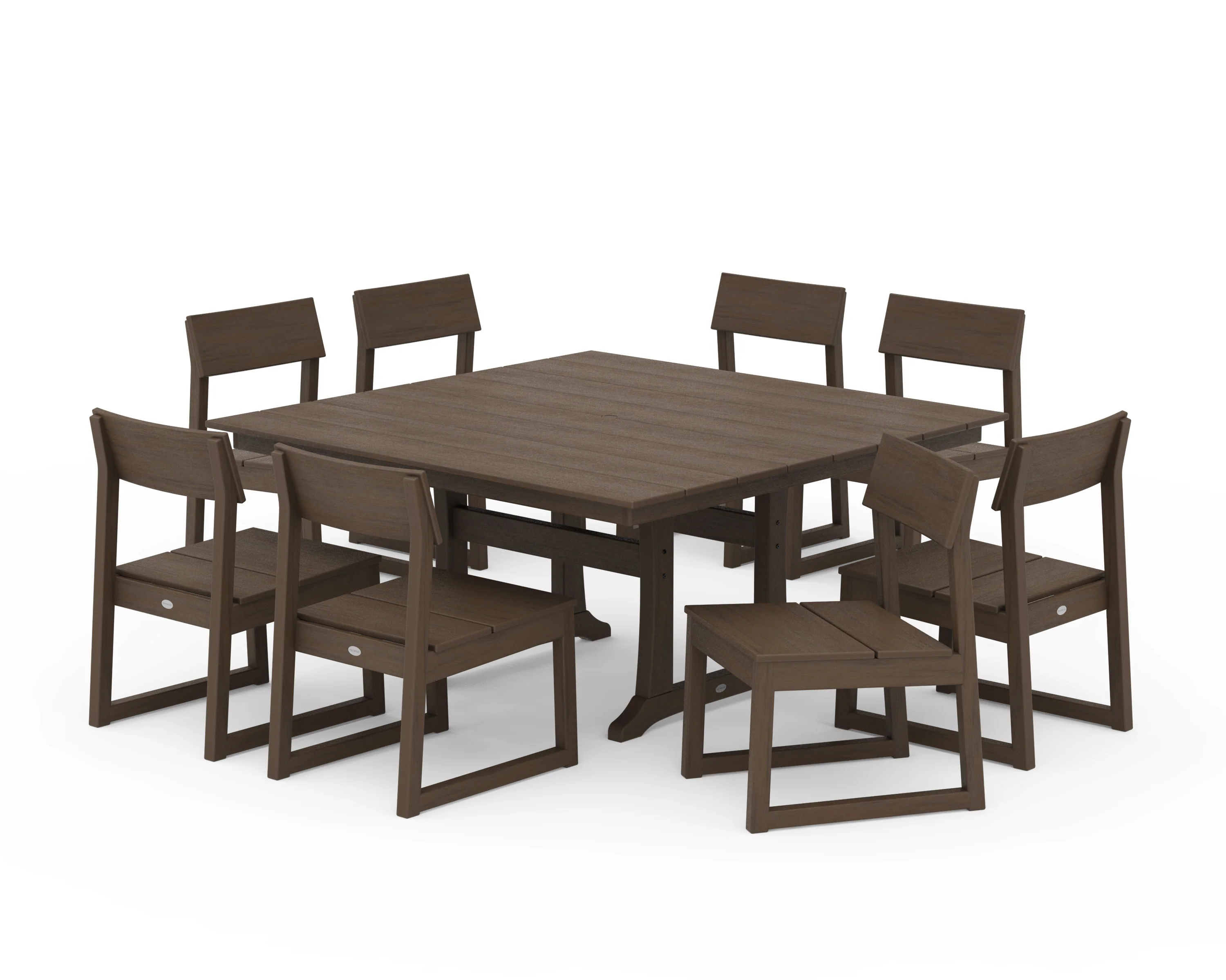 EDGE 9-Piece Farmhouse Trestle Dining Set - Image 13