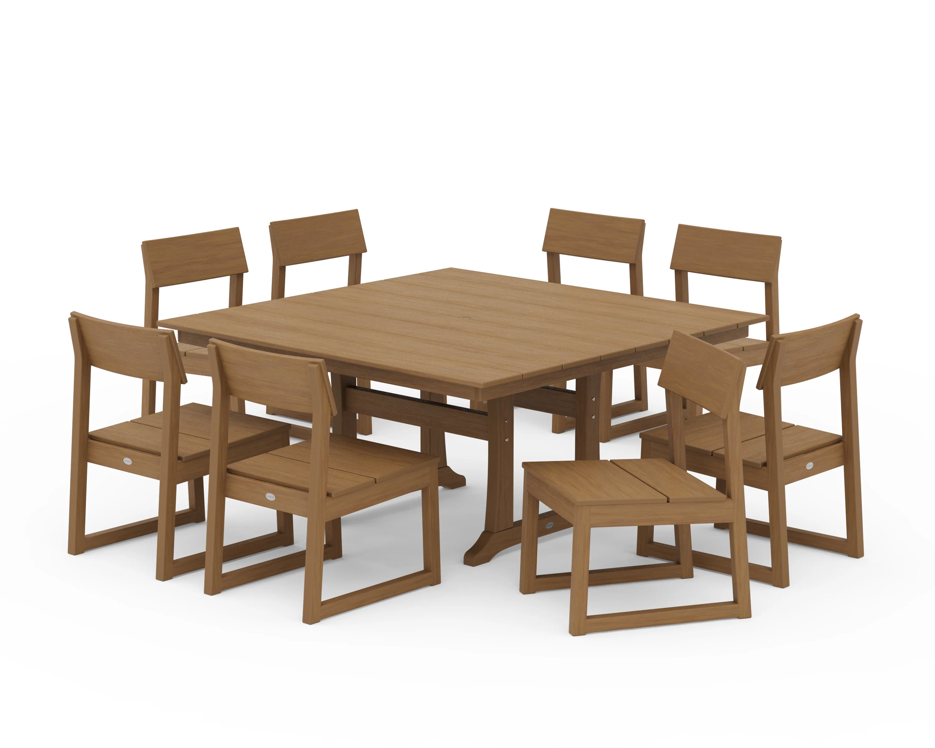 EDGE 9-Piece Farmhouse Trestle Dining Set - Image 14
