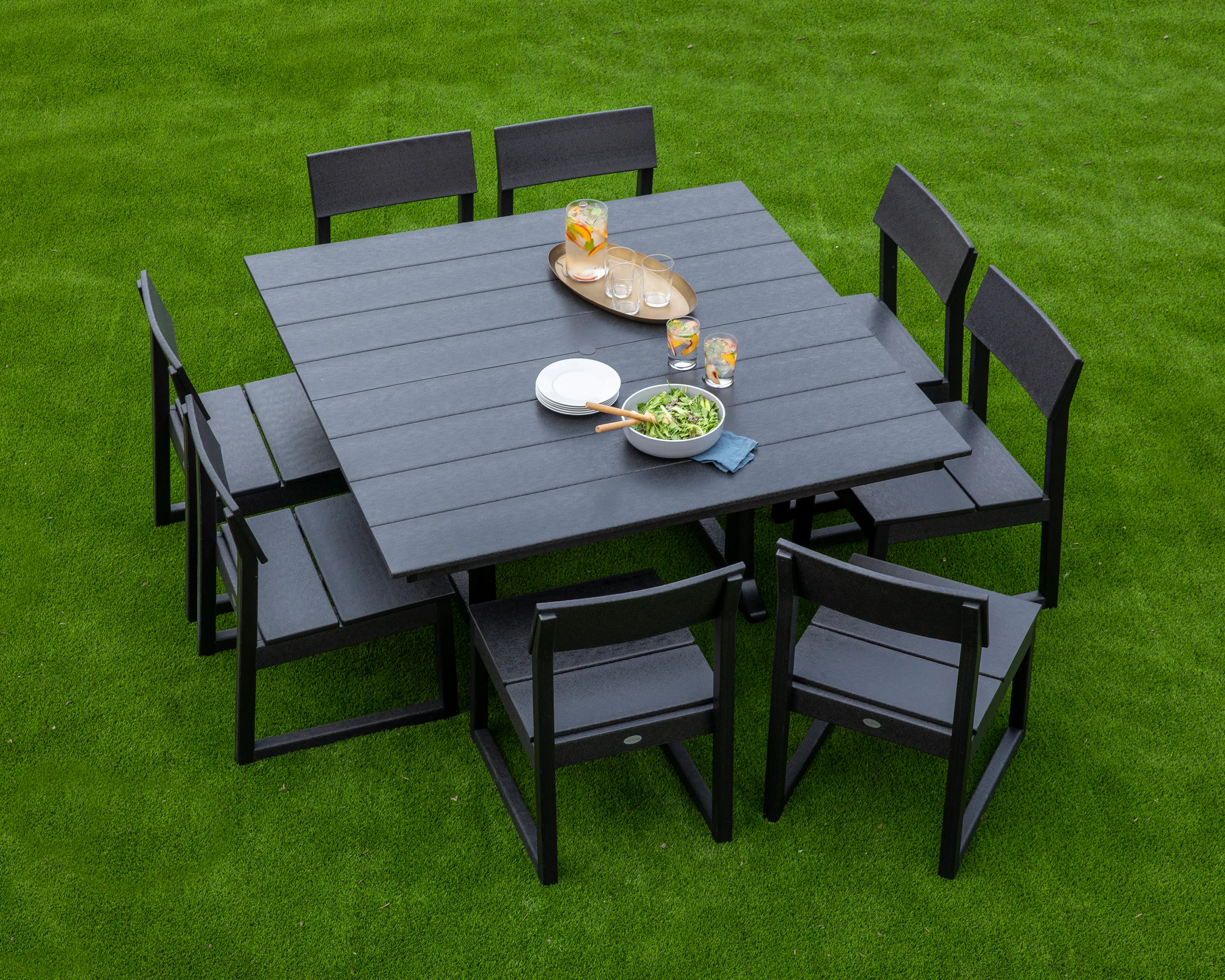EDGE 9-Piece Farmhouse Trestle Dining Set - Image 4