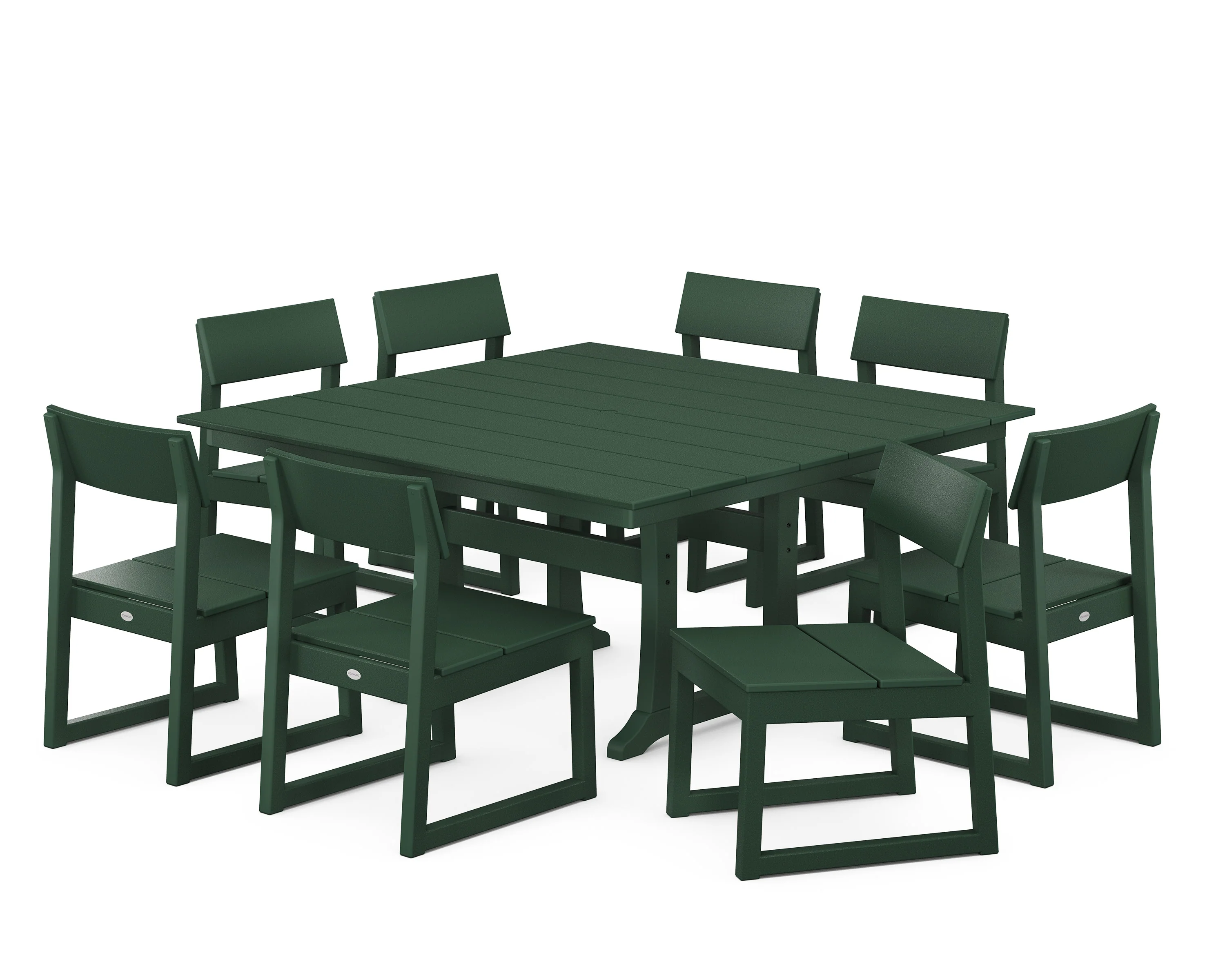EDGE 9-Piece Farmhouse Trestle Dining Set - Image 6