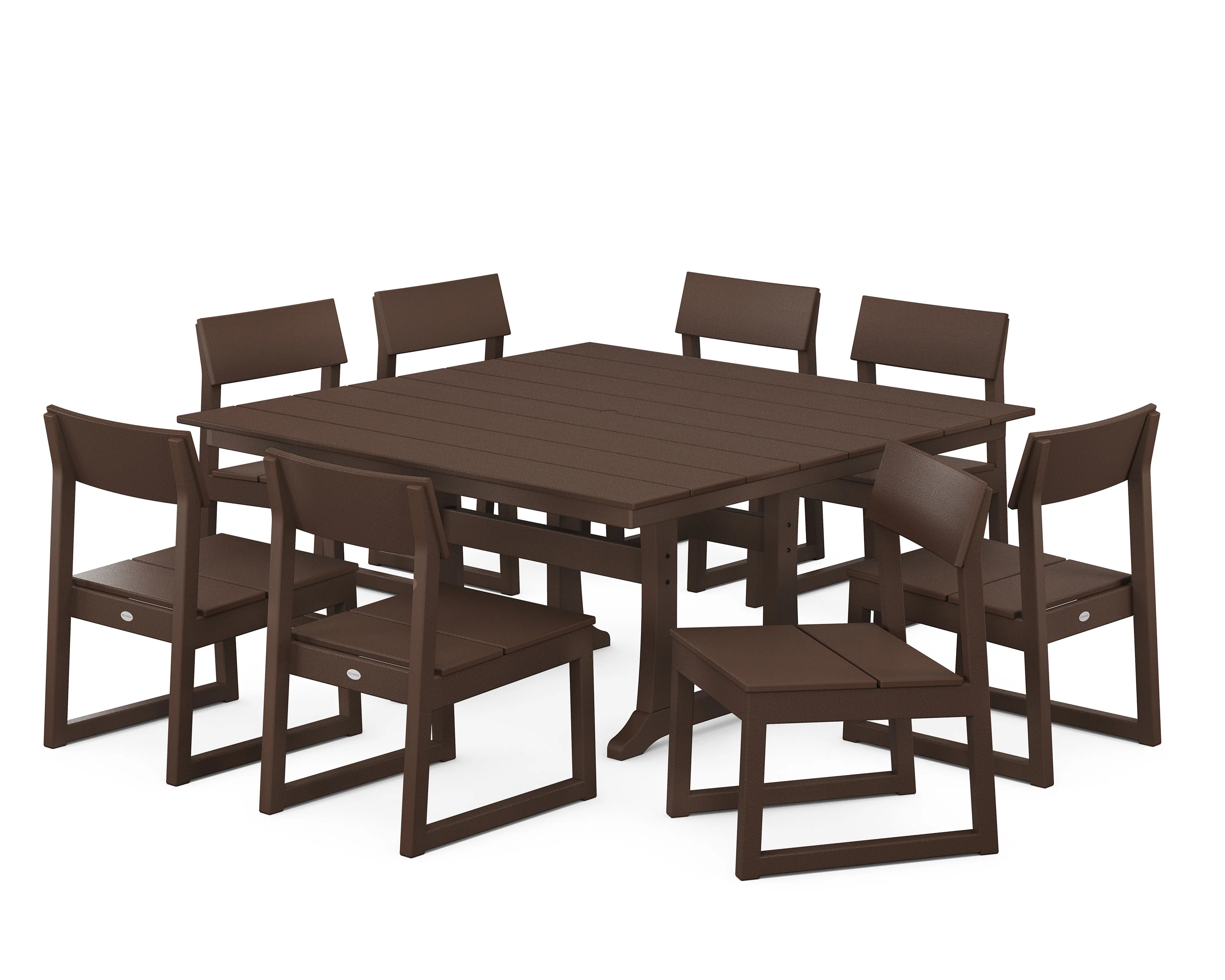 EDGE 9-Piece Farmhouse Trestle Dining Set - Image 7