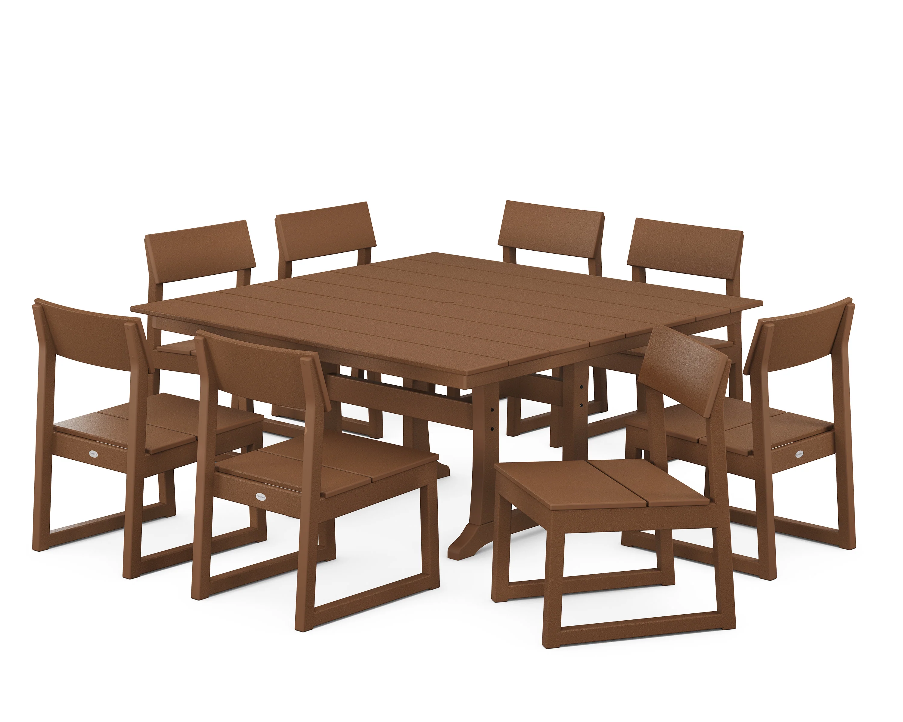 EDGE 9-Piece Farmhouse Trestle Dining Set - Image 8