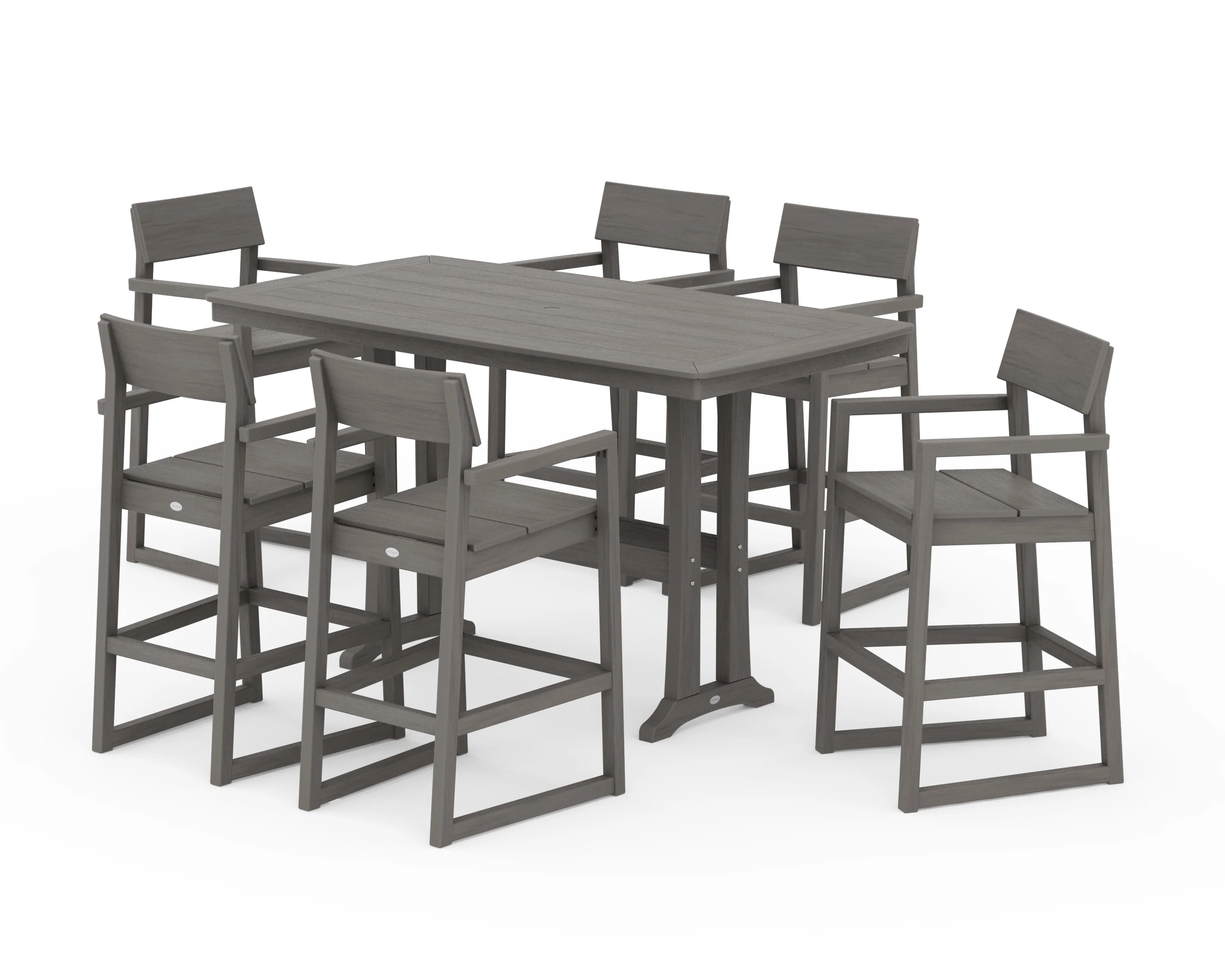 EDGE Arm Chair 7-Piece Bar Set with Trestle Legs - Image 12