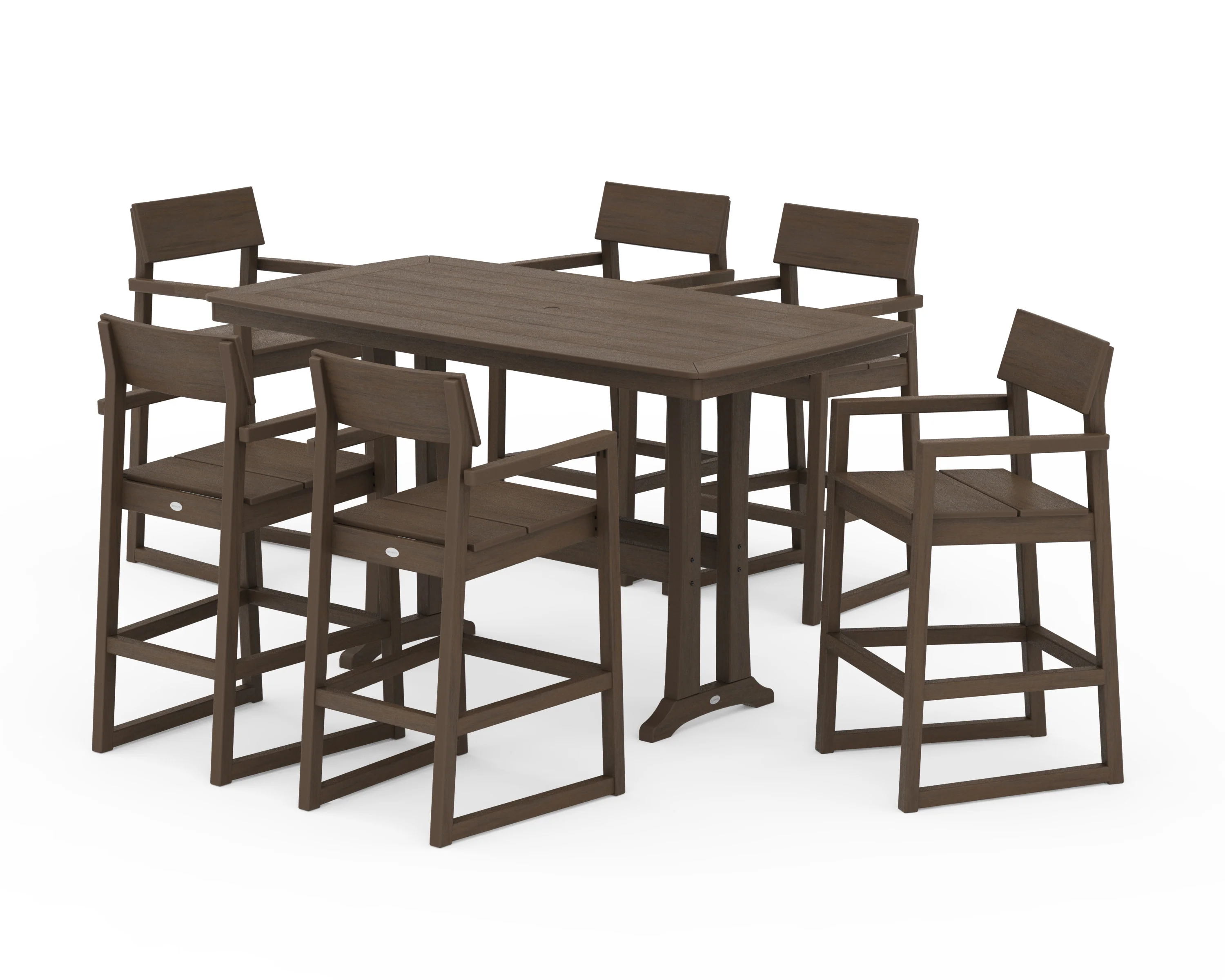 EDGE Arm Chair 7-Piece Bar Set with Trestle Legs - Image 13