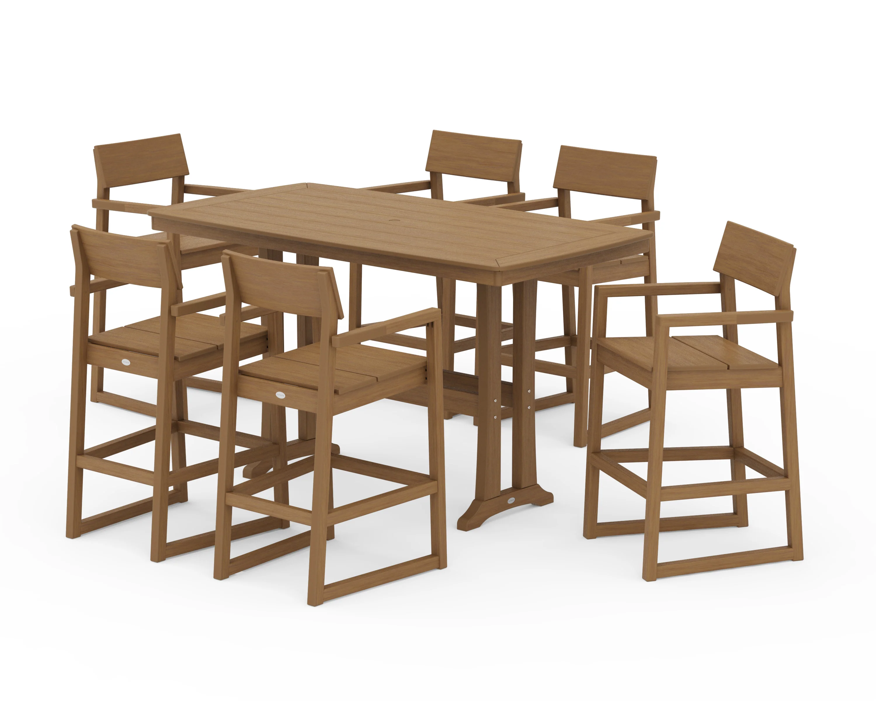 EDGE Arm Chair 7-Piece Bar Set with Trestle Legs - Image 14
