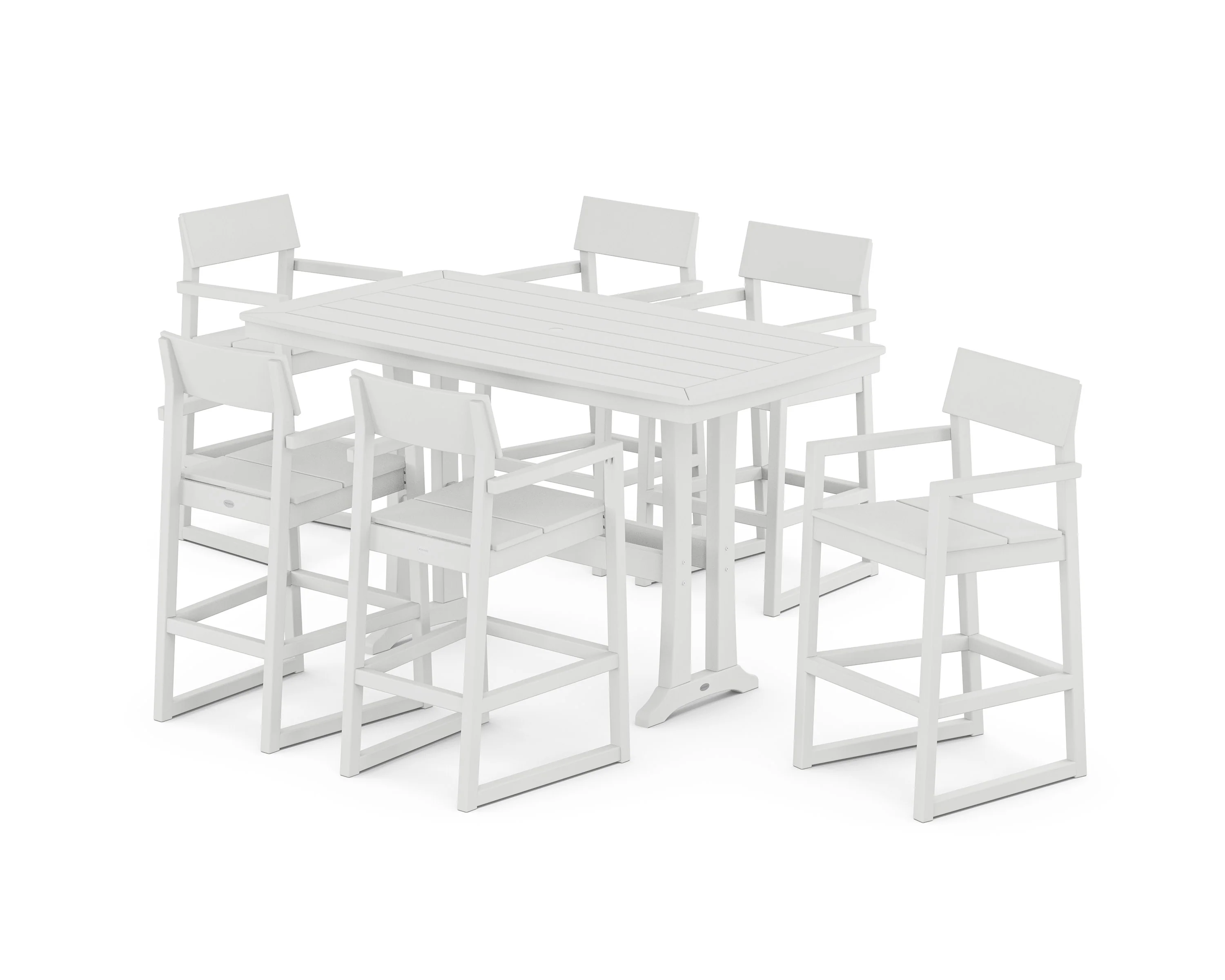 EDGE Arm Chair 7-Piece Bar Set with Trestle Legs - Image 4