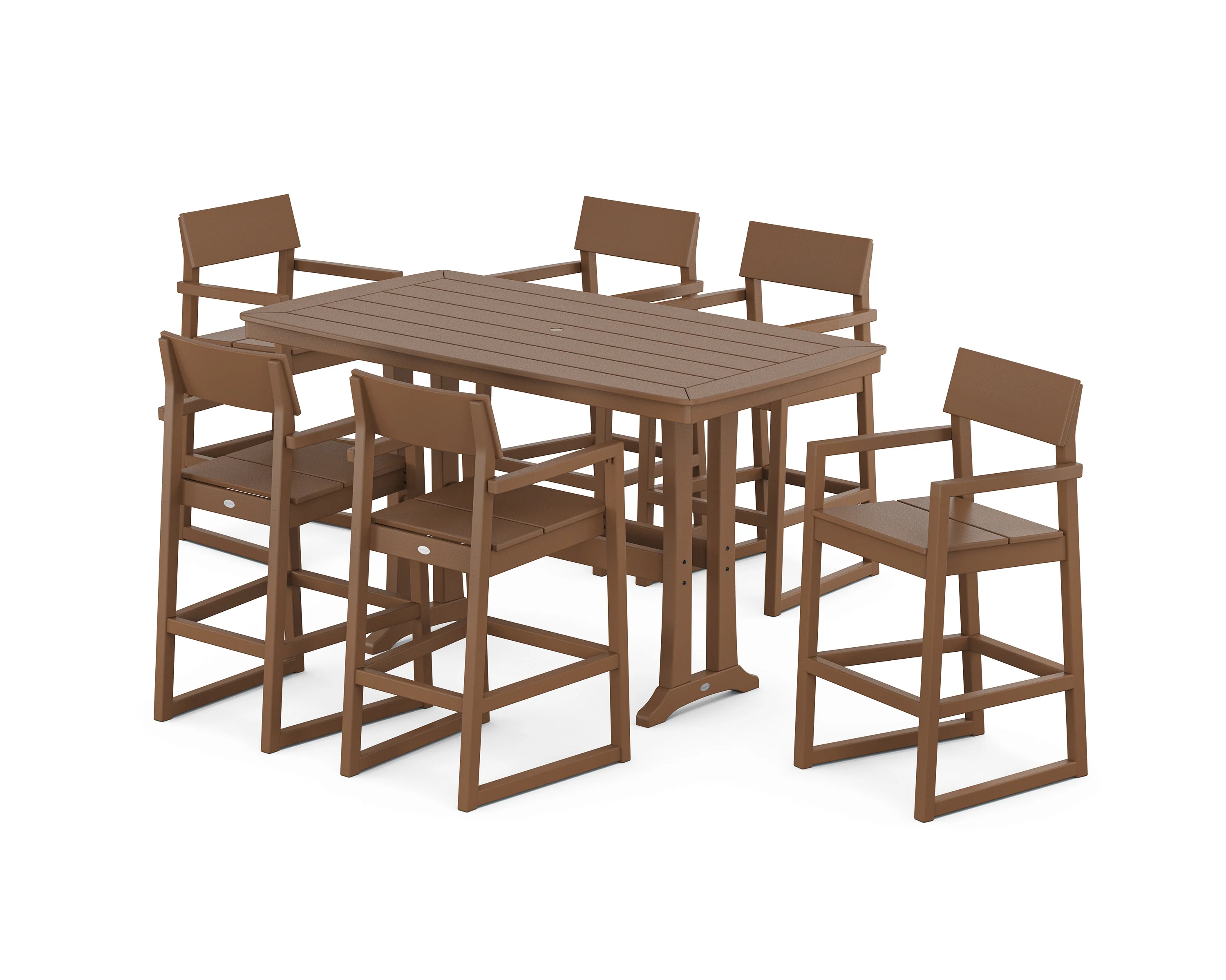 EDGE Arm Chair 7-Piece Bar Set with Trestle Legs - Image 5