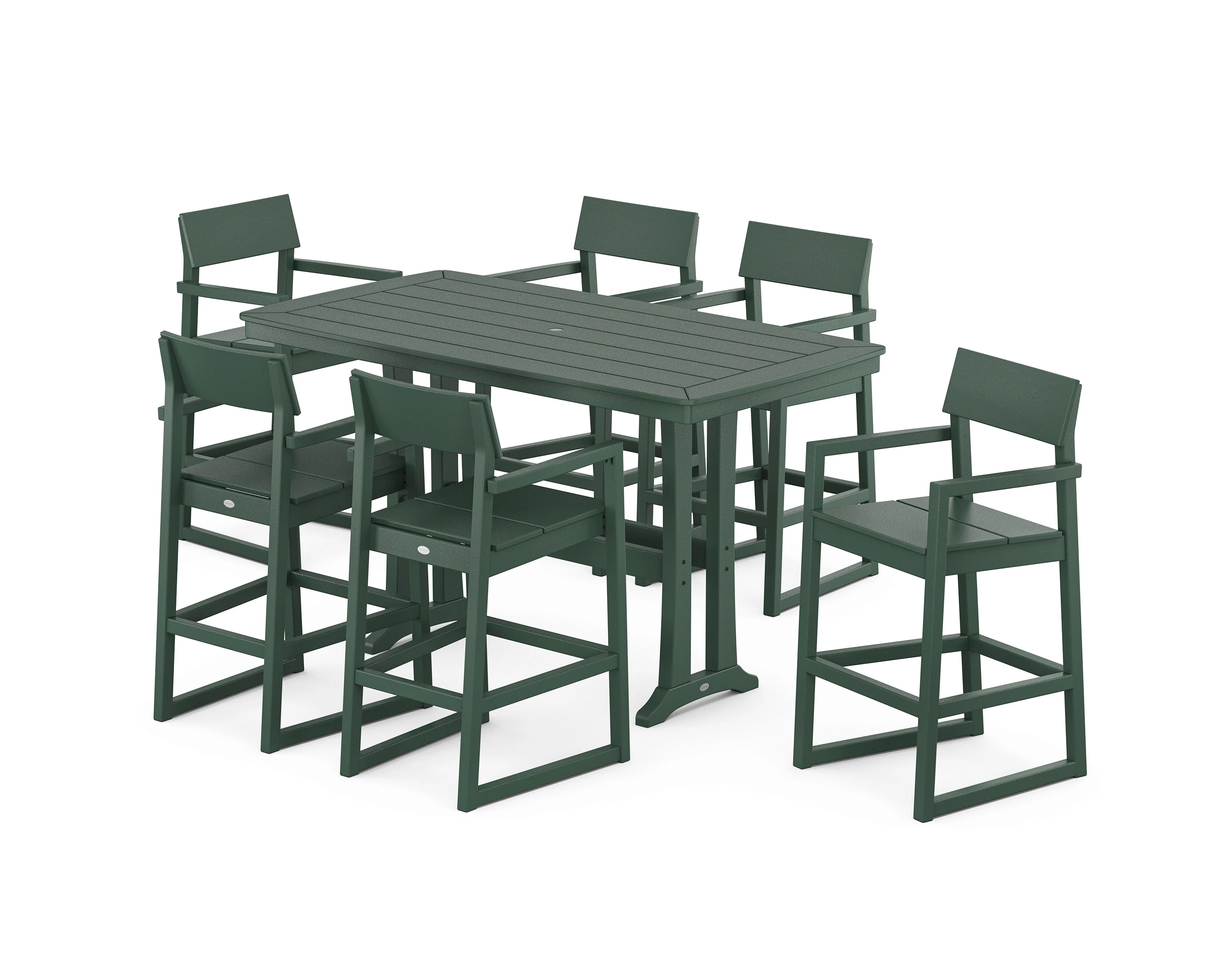 EDGE Arm Chair 7-Piece Bar Set with Trestle Legs - Image 6