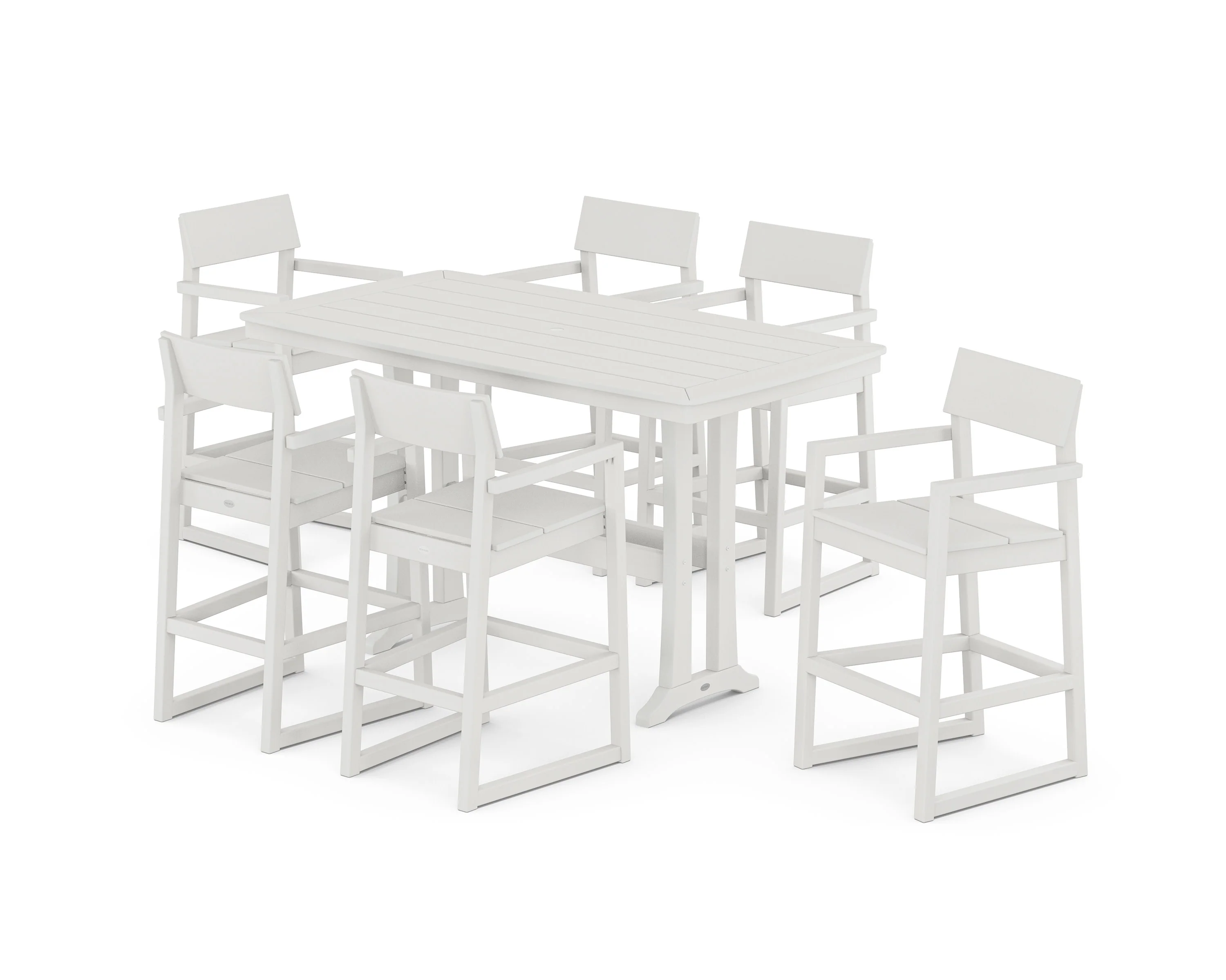 EDGE Arm Chair 7-Piece Bar Set with Trestle Legs - Image 9