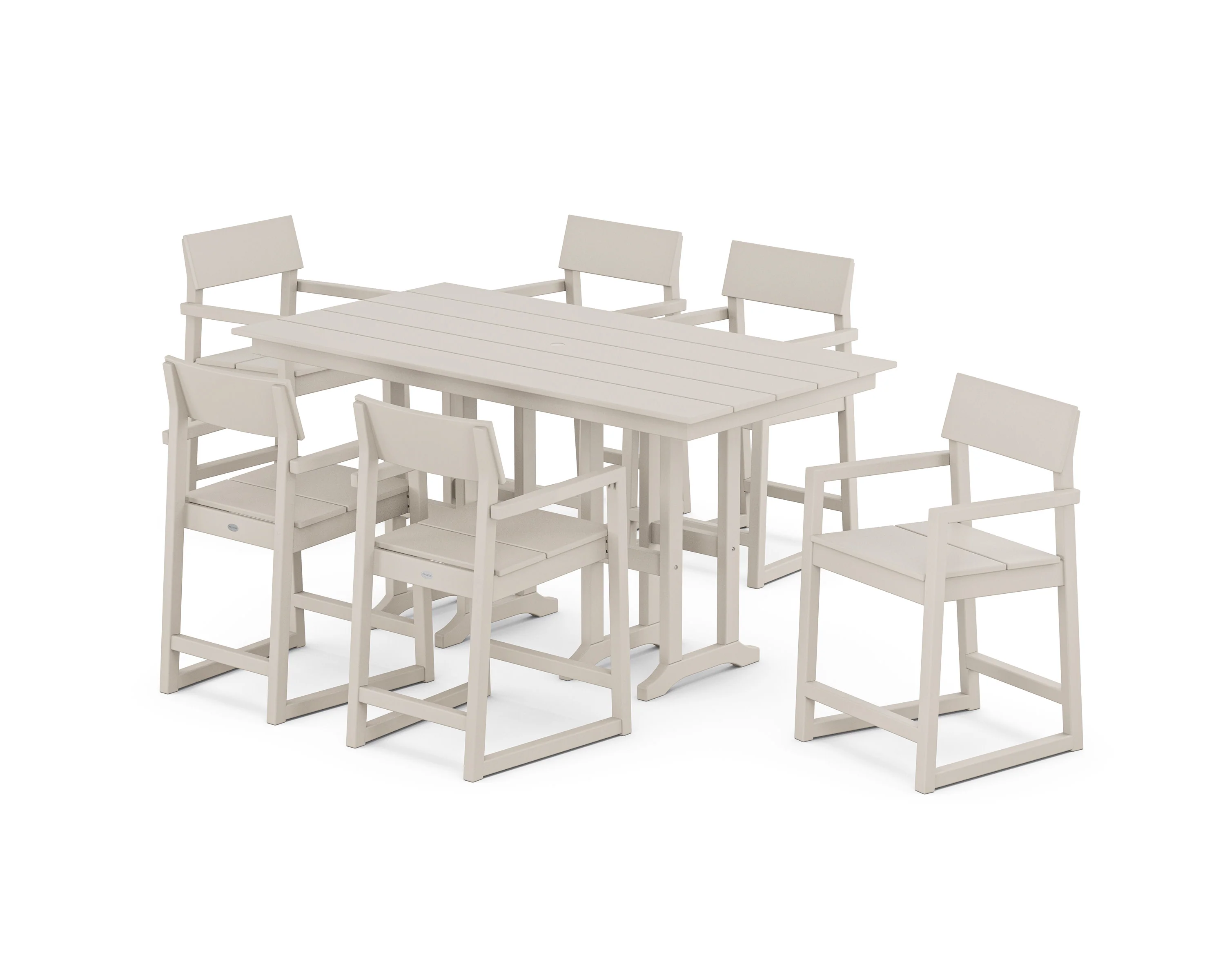EDGE Arm Chair 7-Piece Farmhouse Counter Set - Image 4