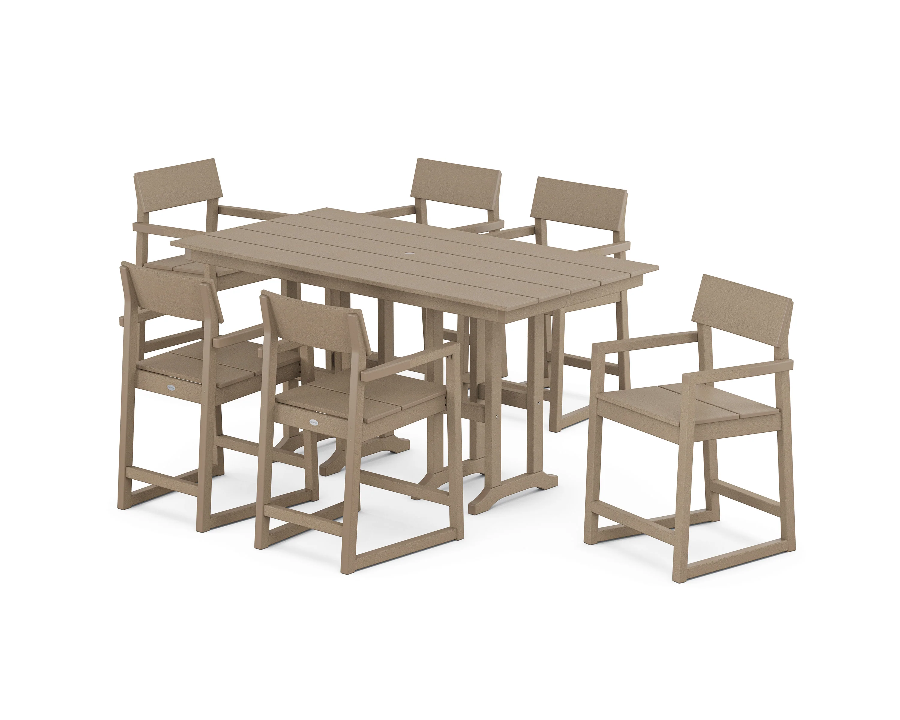 EDGE Arm Chair 7-Piece Farmhouse Counter Set - Image 9
