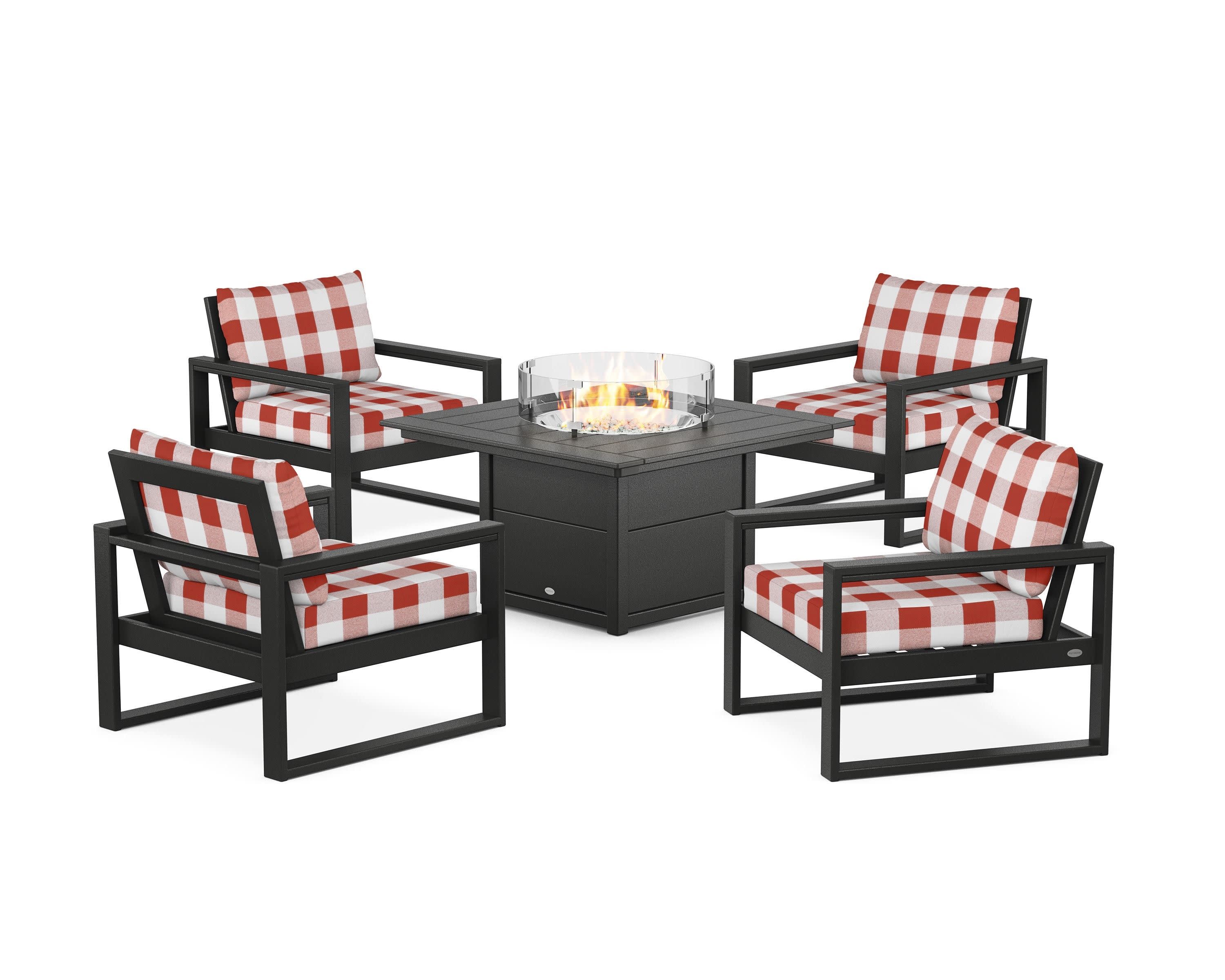 EDGE Sectional 5-Piece Deep Seating Set with Fire Pit Table - Image 14