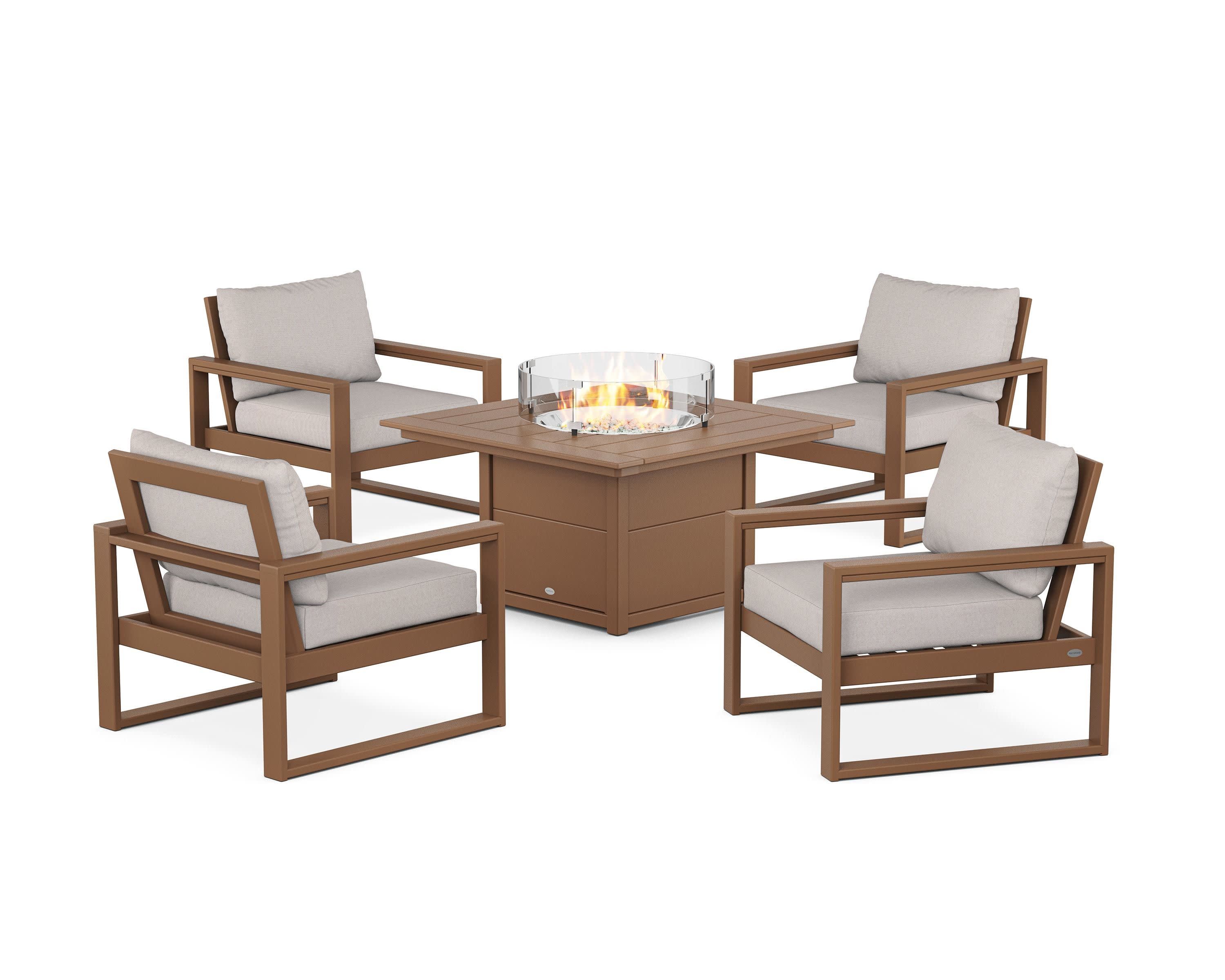 EDGE Sectional 5-Piece Deep Seating Set with Fire Pit Table - Image 165