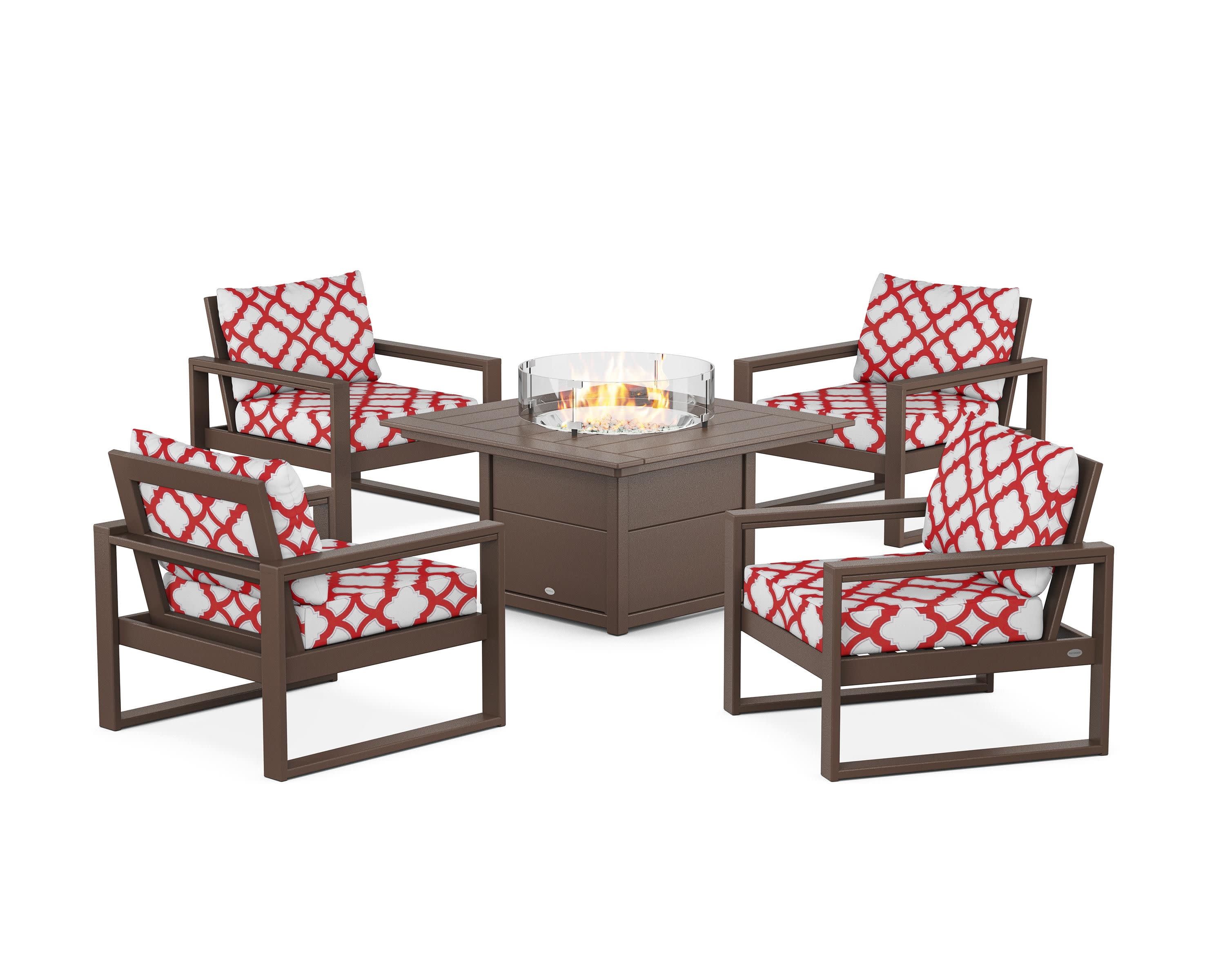 EDGE Sectional 5-Piece Deep Seating Set with Fire Pit Table - Image 80