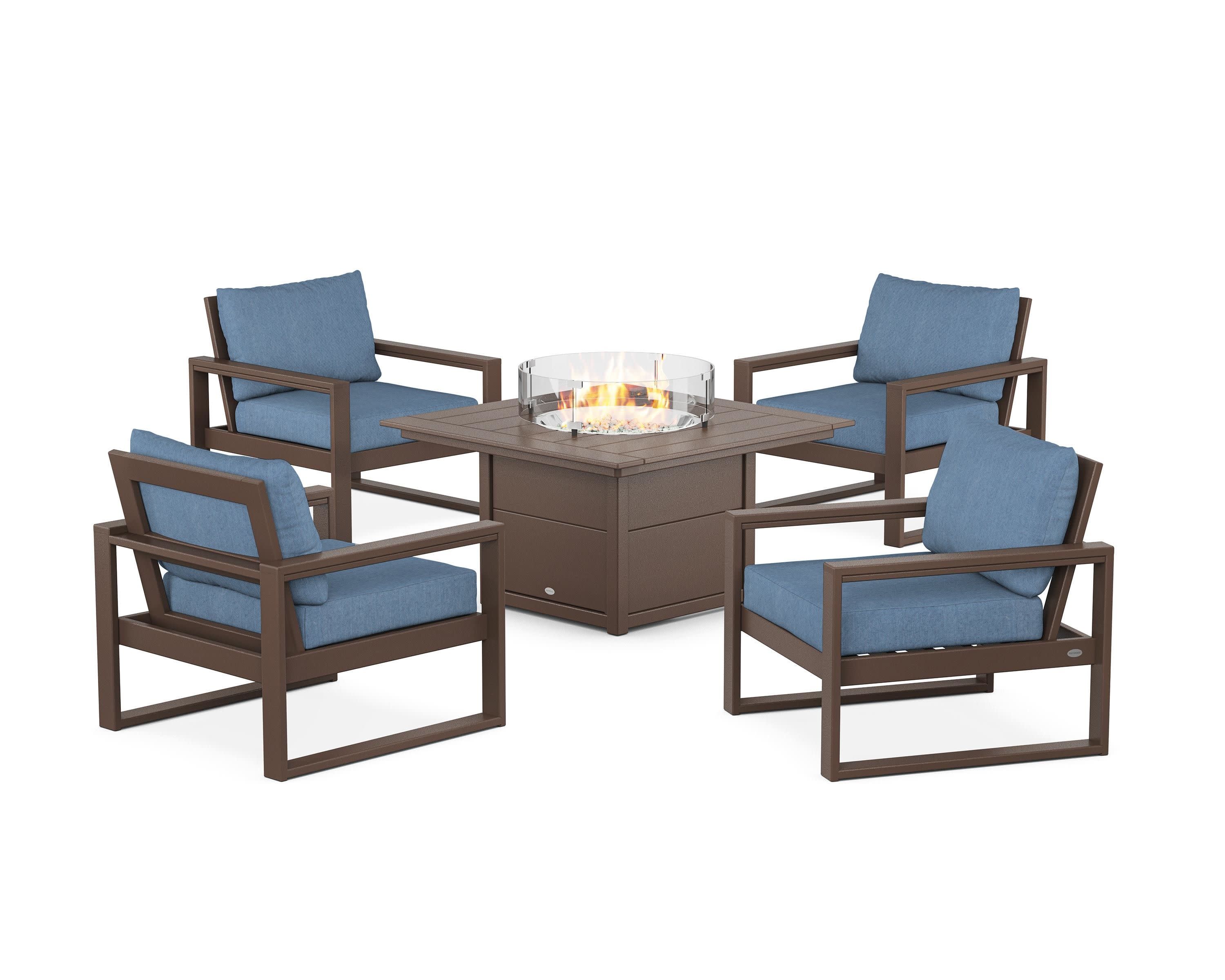 EDGE Sectional 5-Piece Deep Seating Set with Fire Pit Table - Image 85
