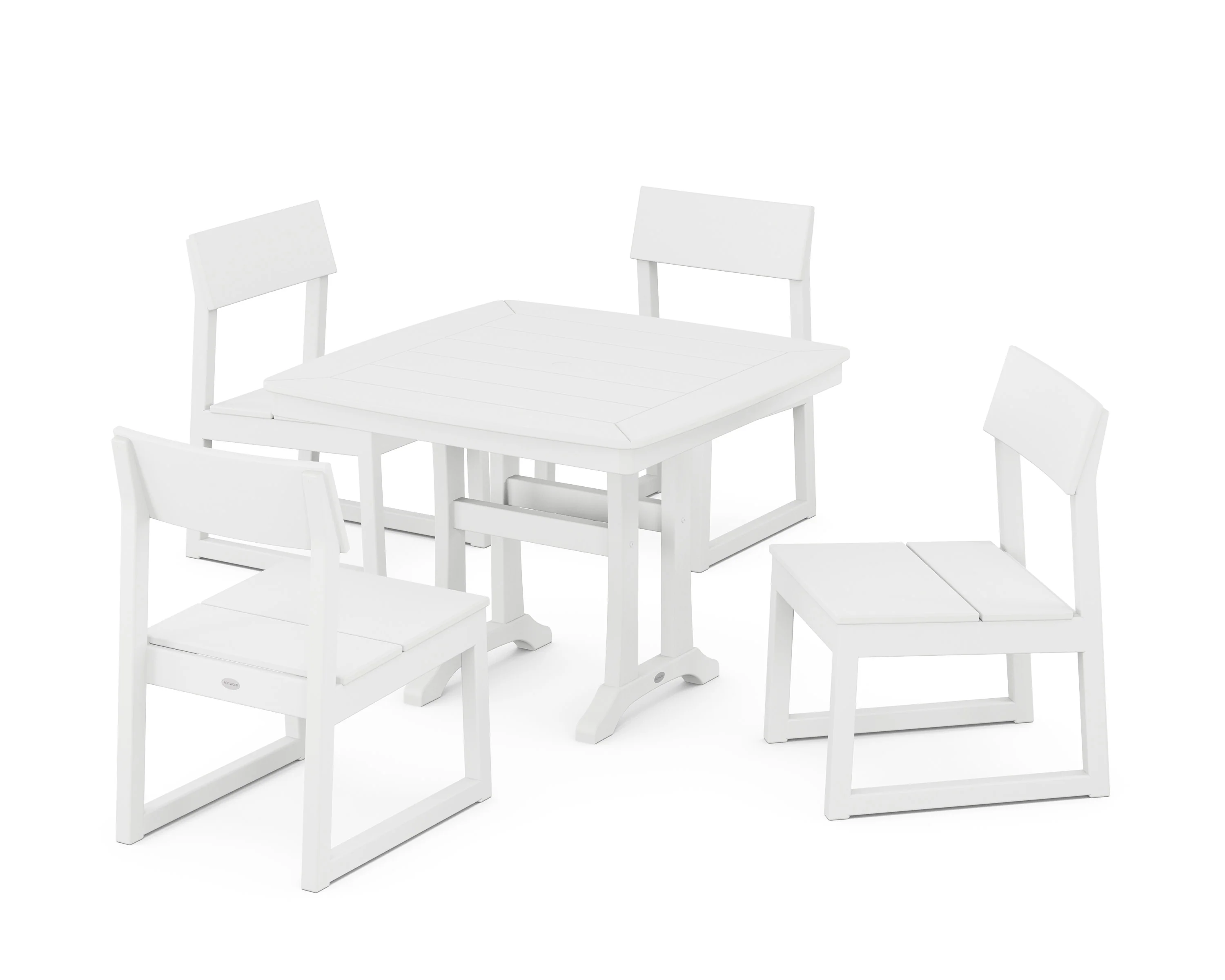 EDGE Side Chair 5-Piece Dining Set with Trestle Legs - Image 5