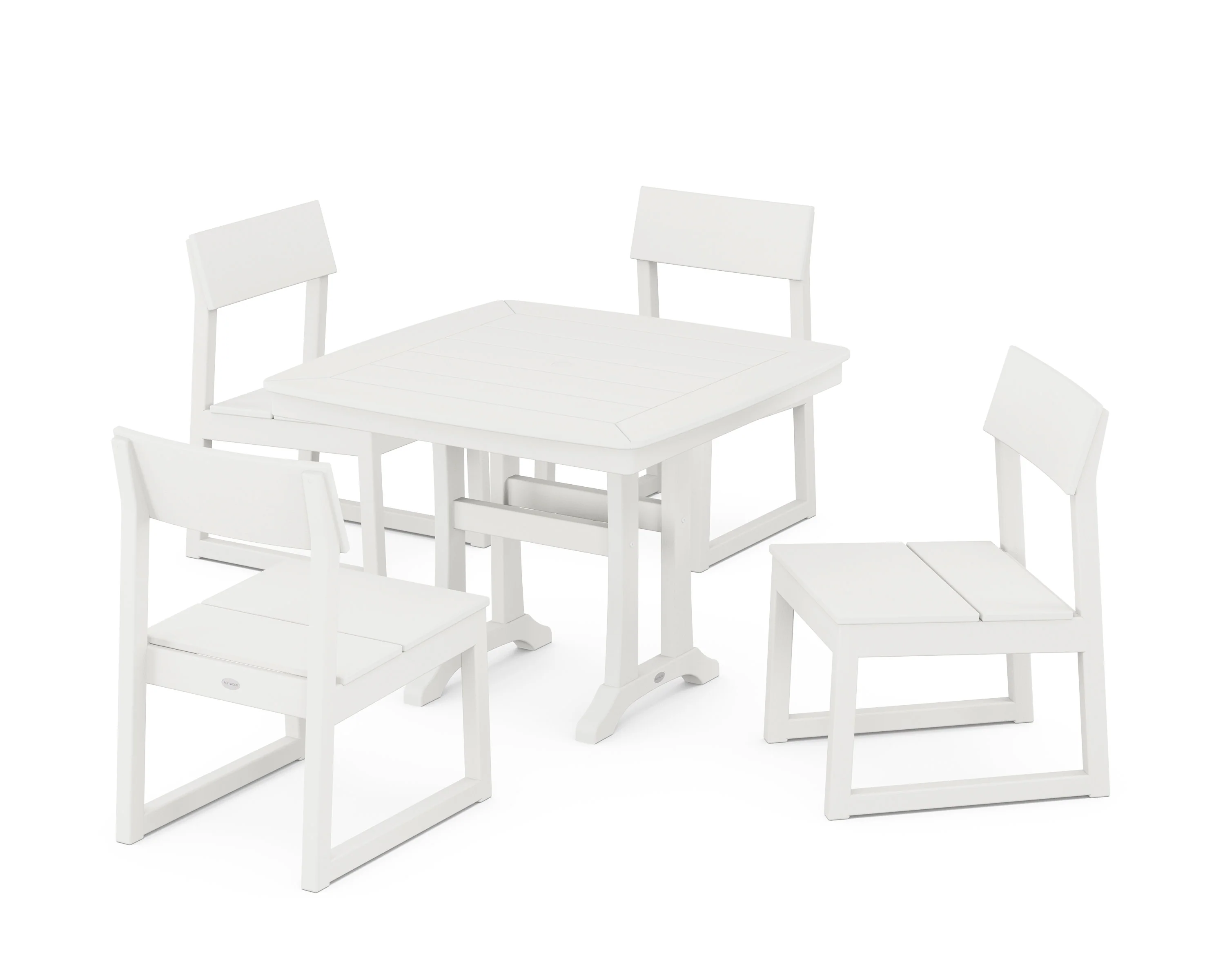 EDGE Side Chair 5-Piece Dining Set with Trestle Legs - Image 8